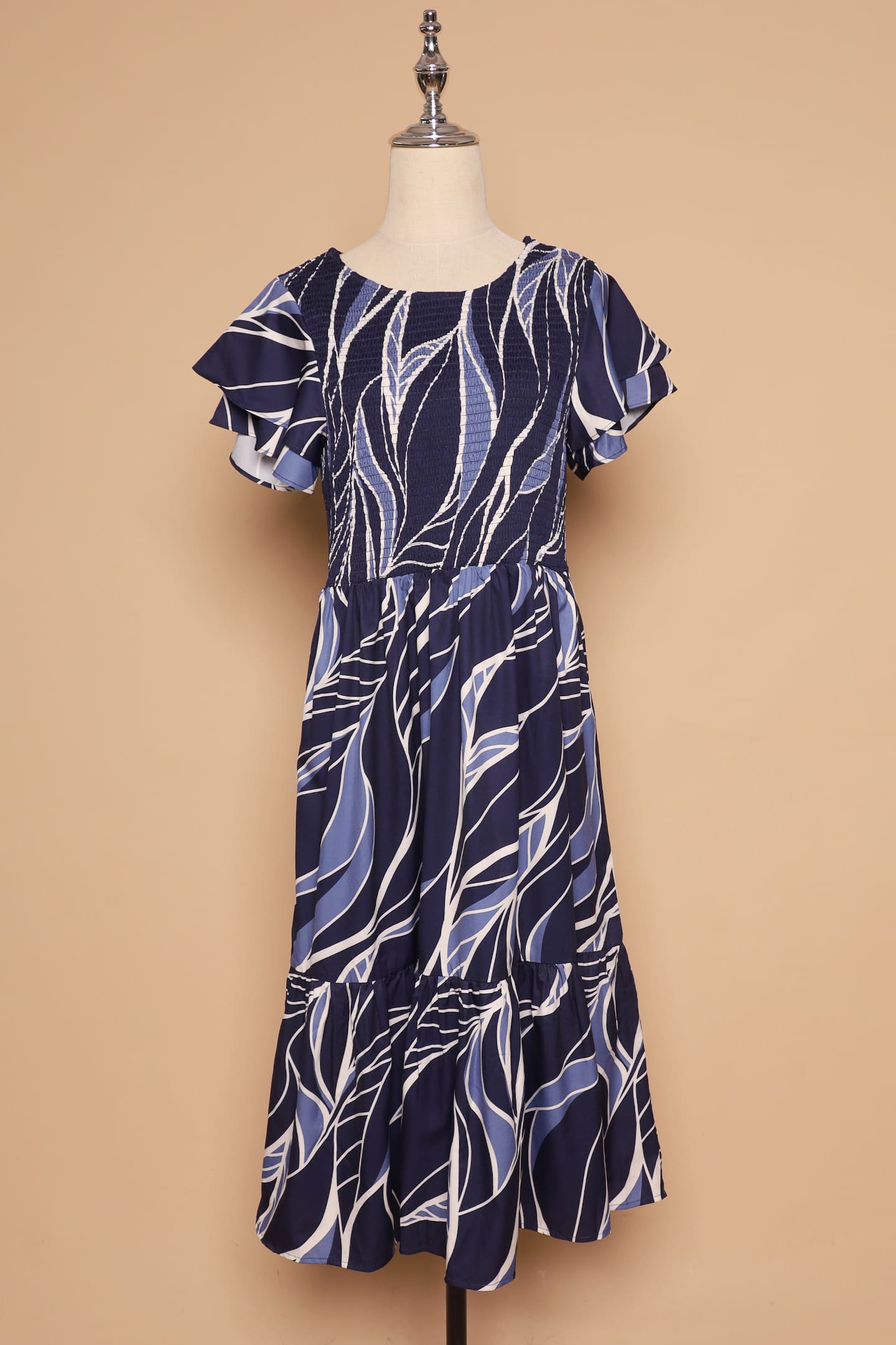 PO - Coralie Dress in Blue Leaf