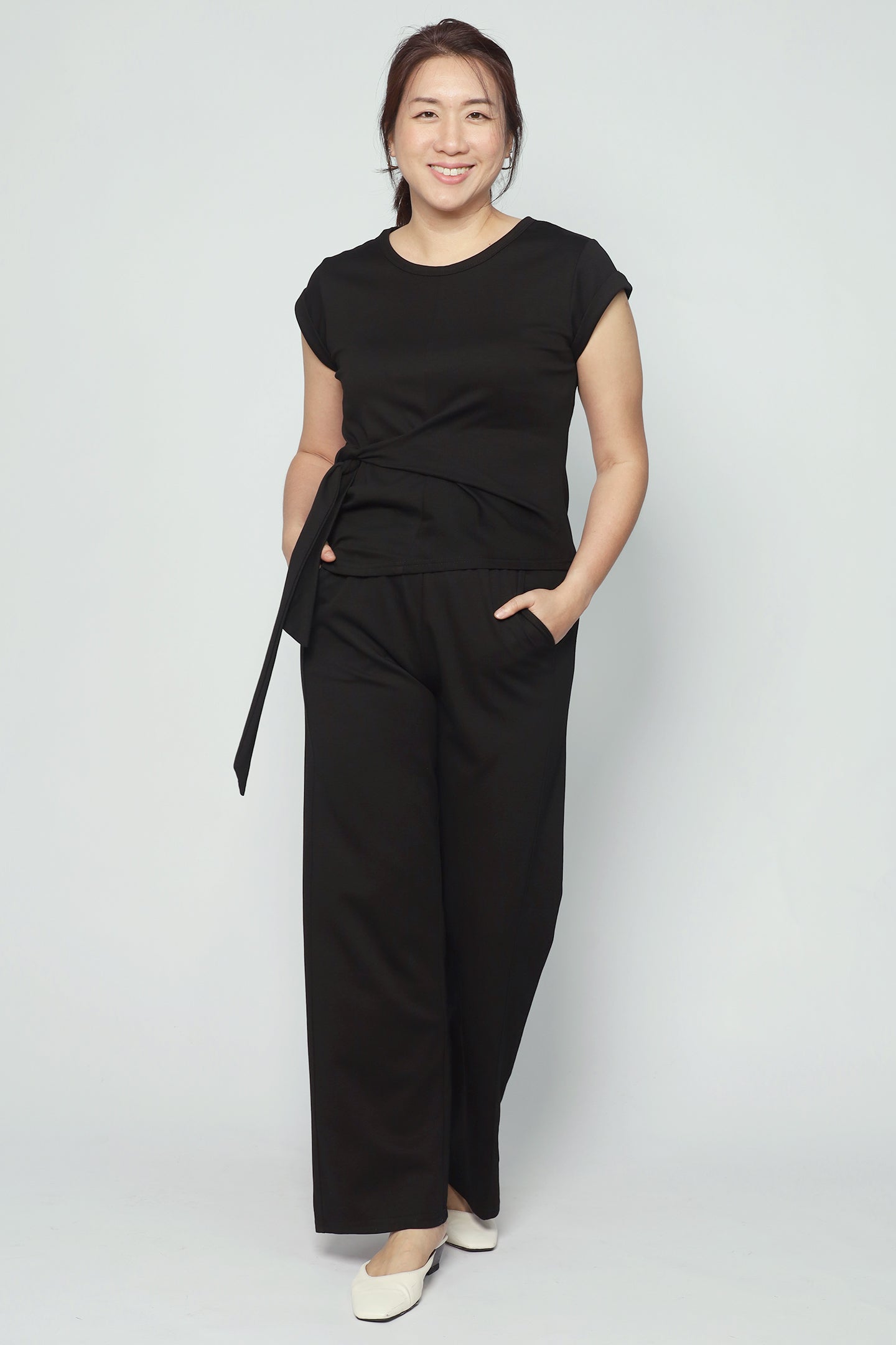 Darla 2 in 1 Top and Pants Set in Black