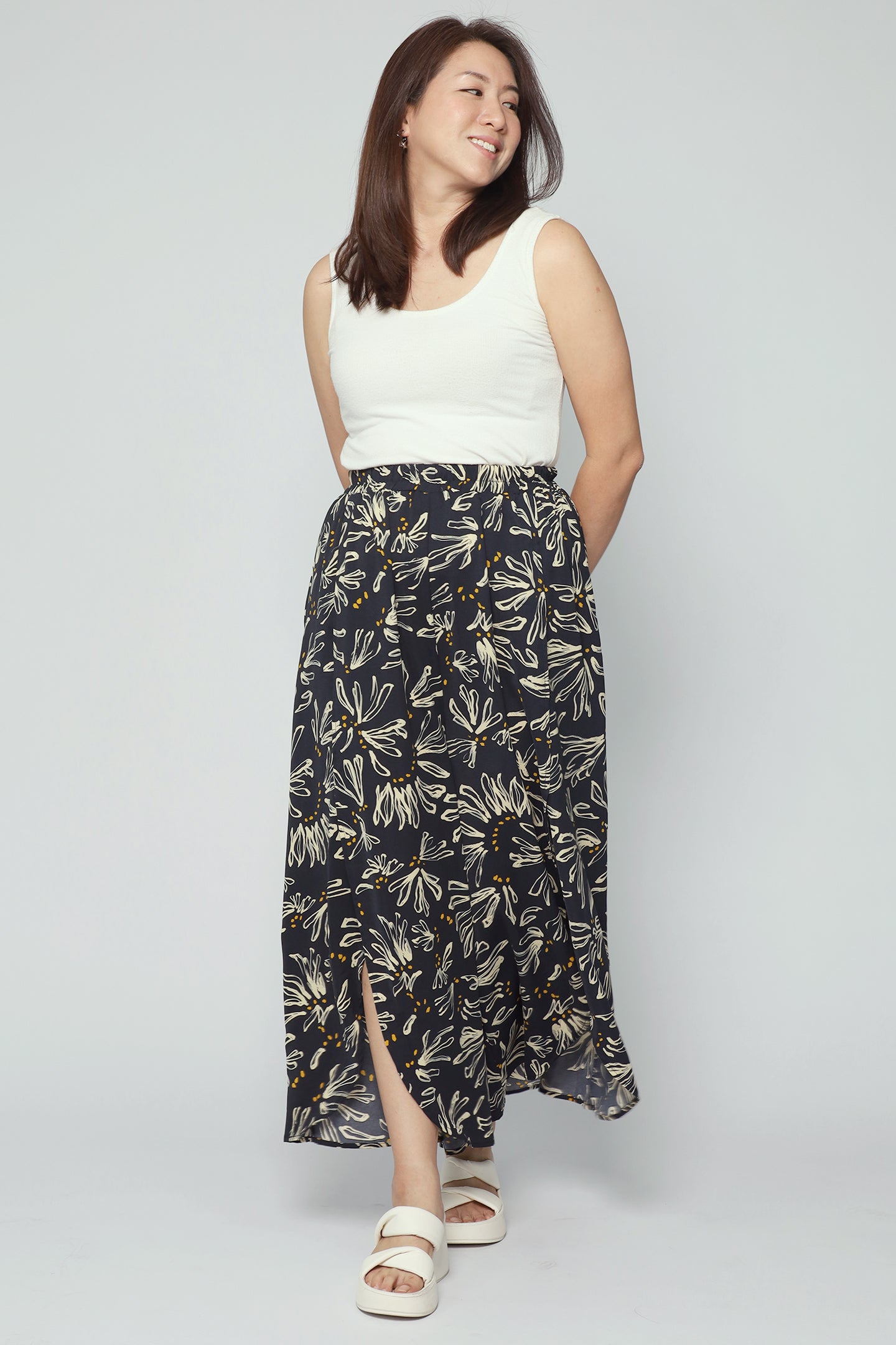 Destiny Flare Pants in Yellow Botanica