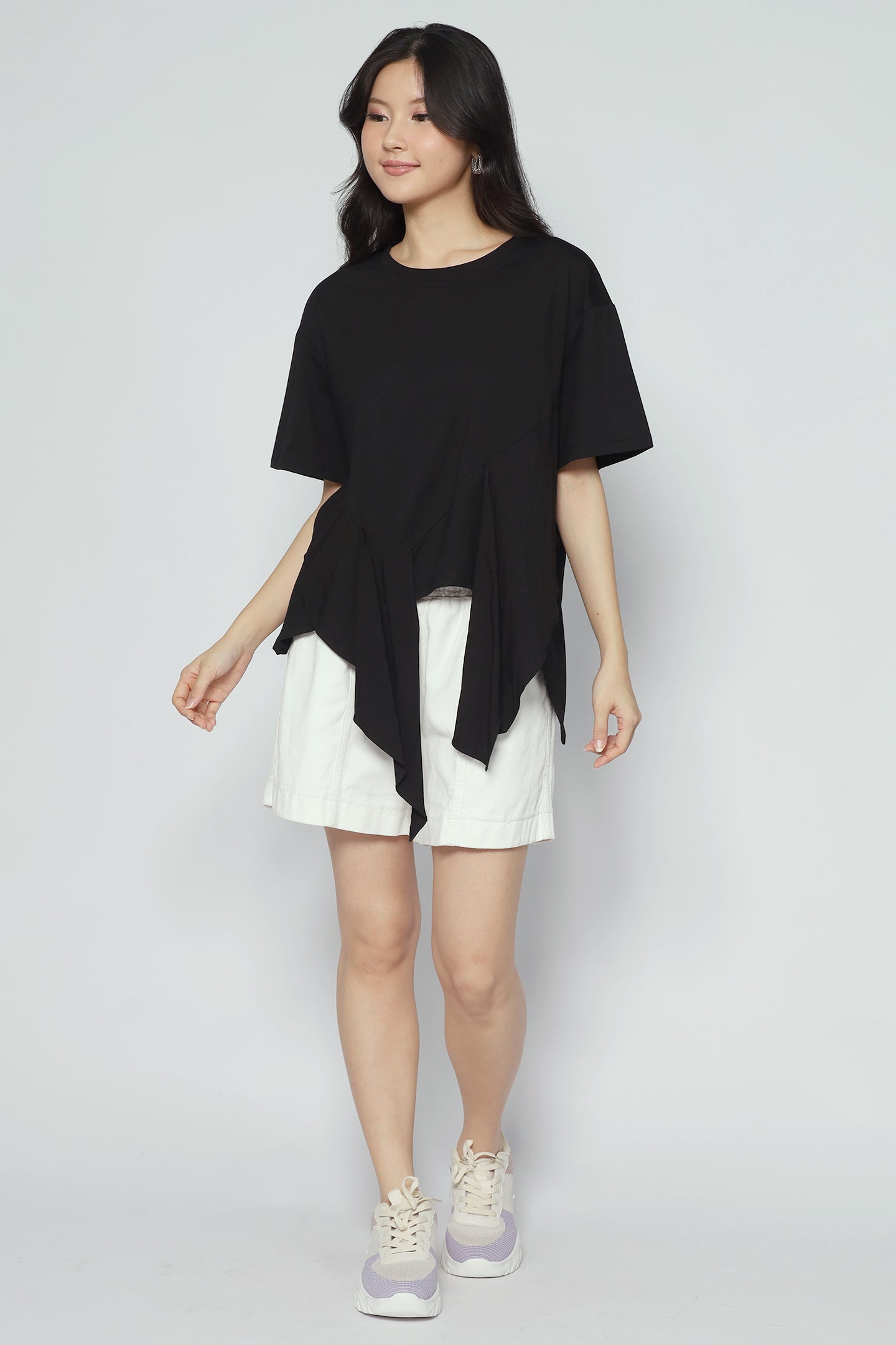 Dominic Fishtail Top in Black