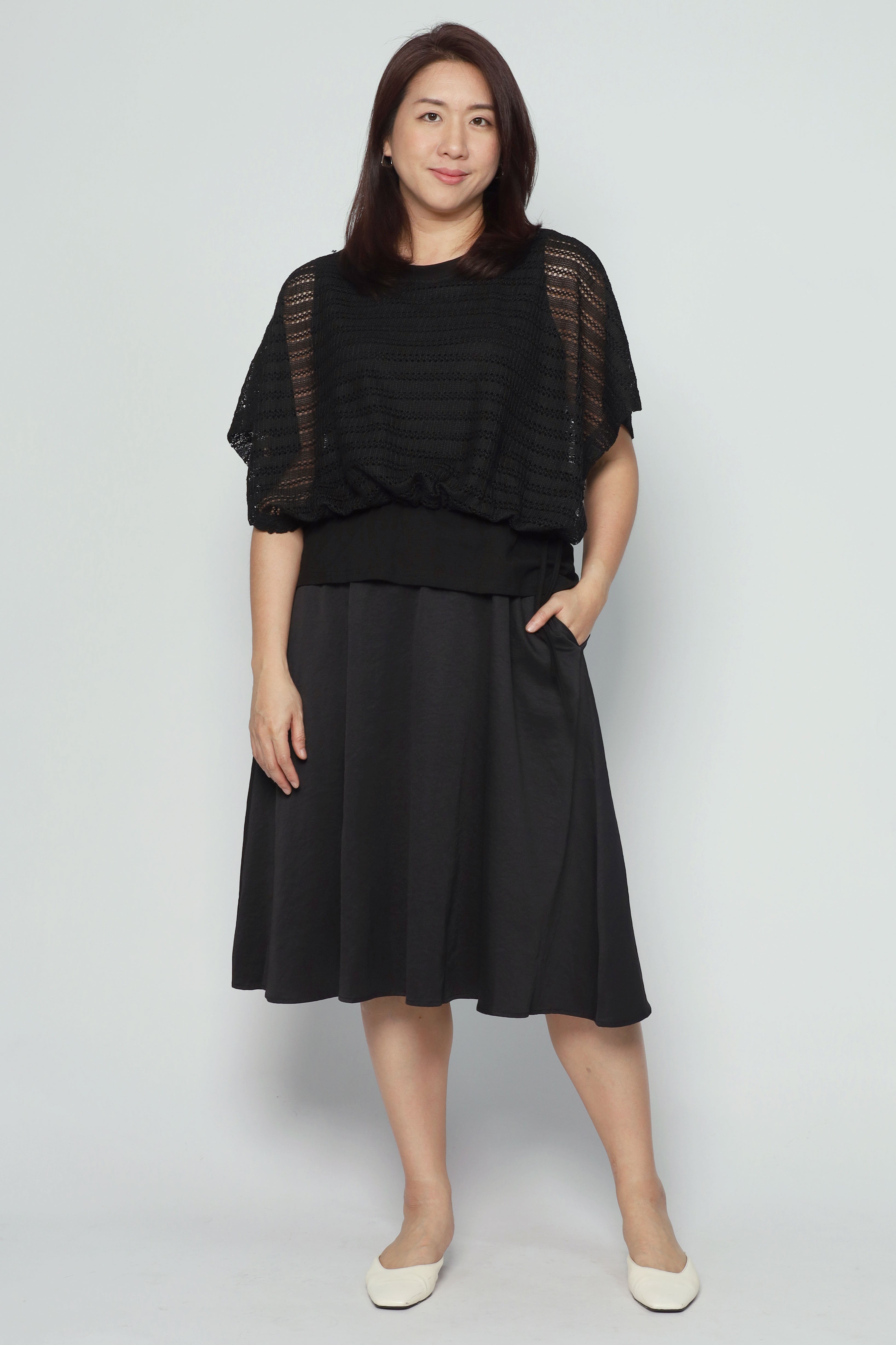 Donna Netted Dress in Black