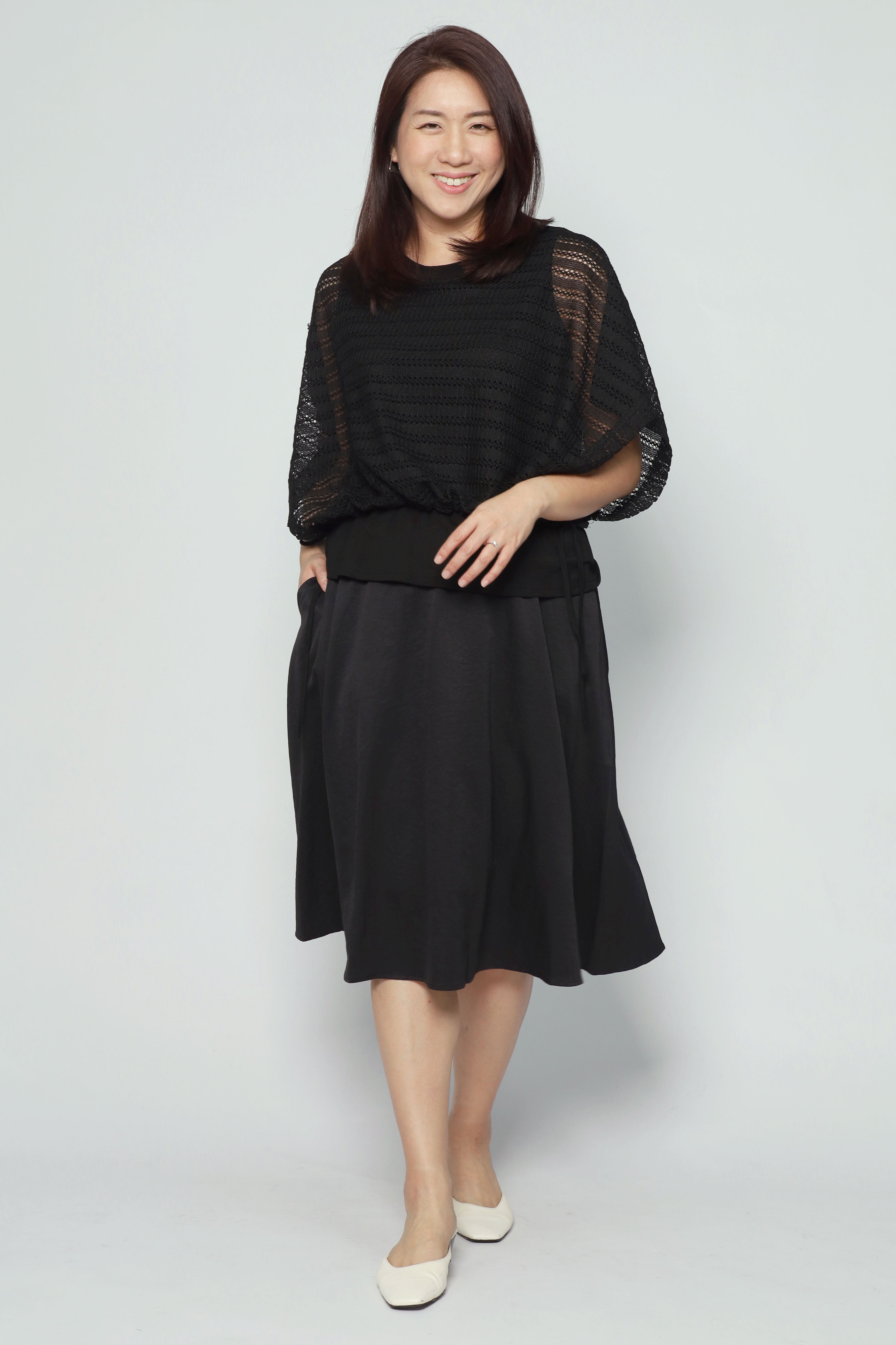Donna Netted Dress in Black