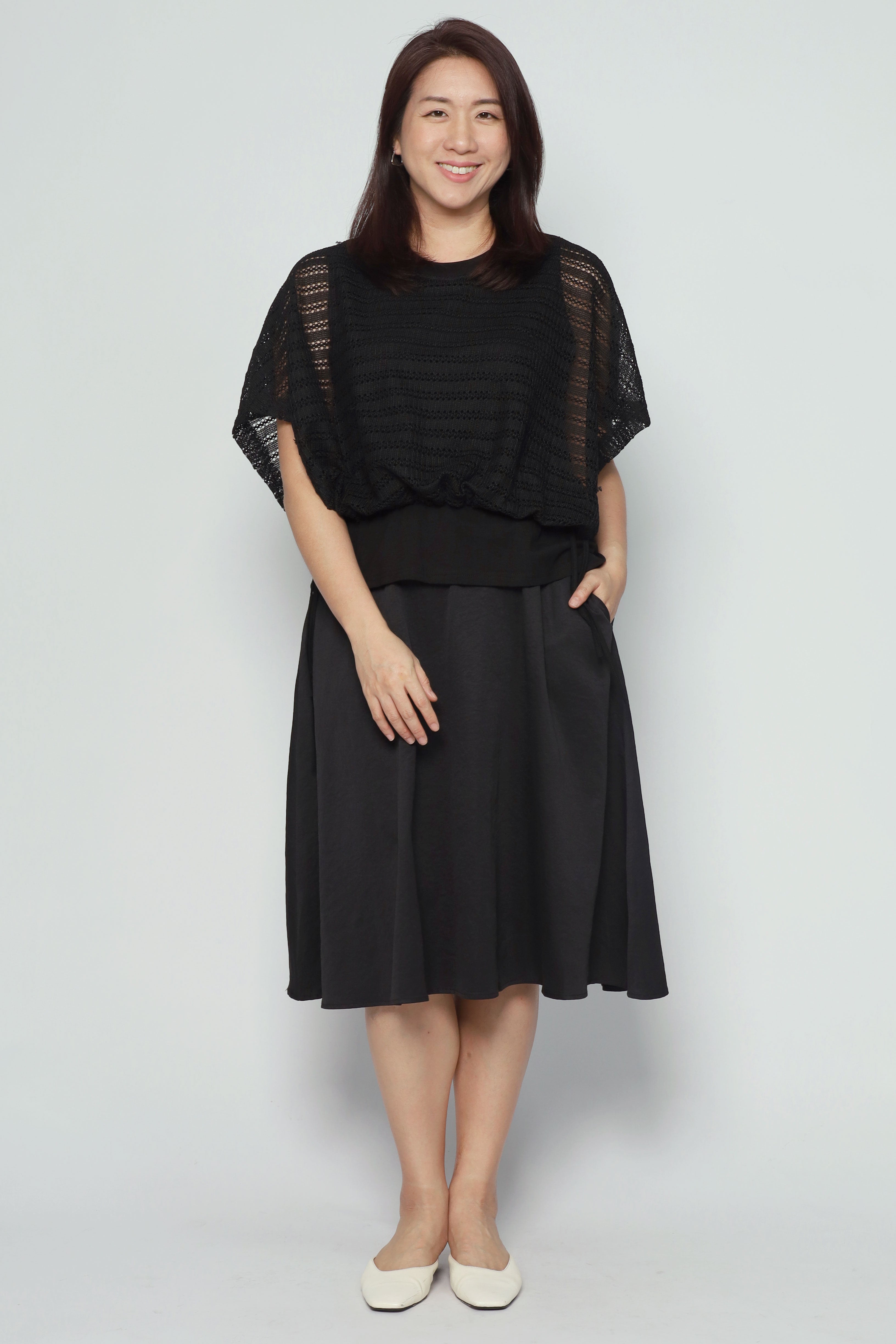 Donna Netted Dress in Black