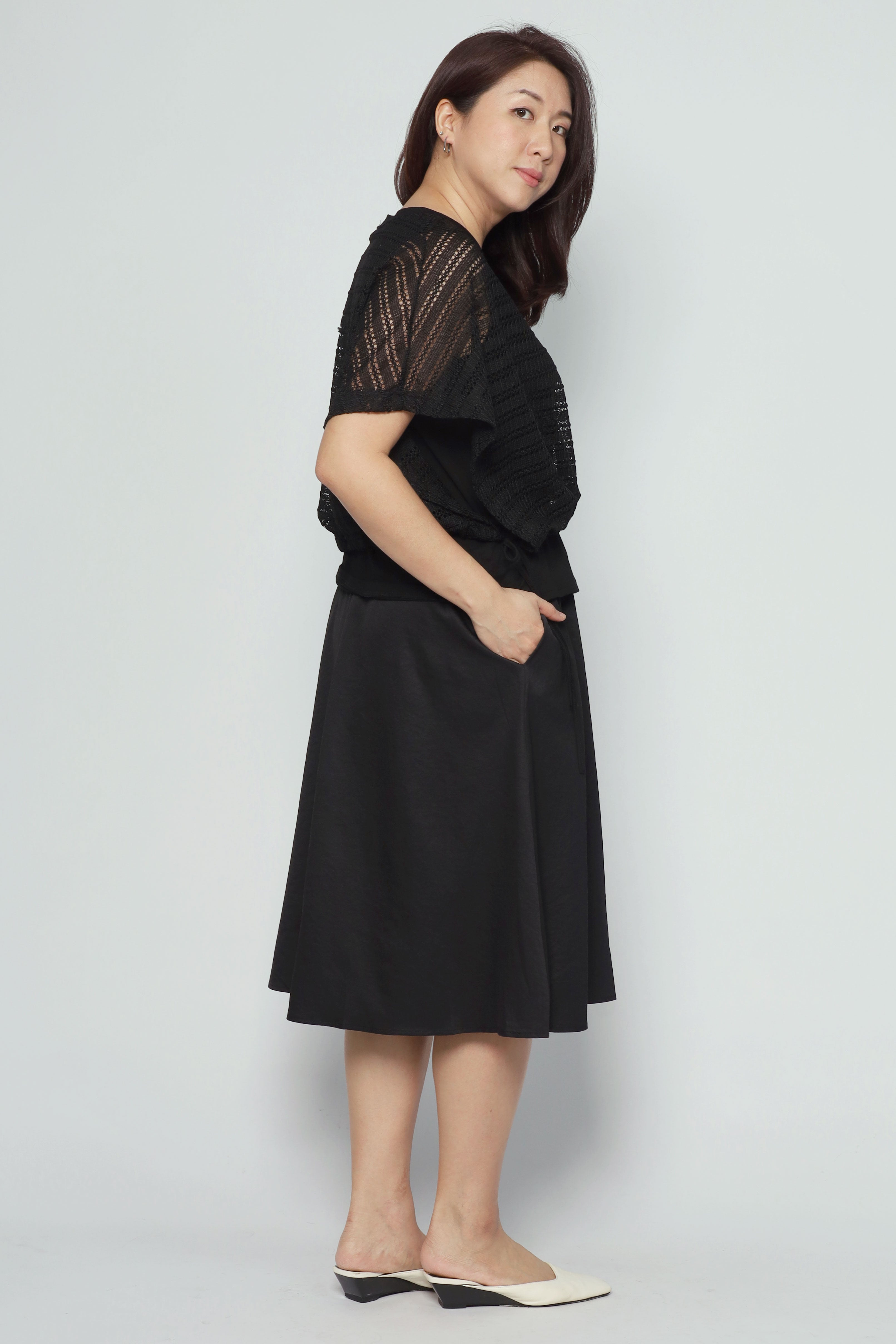 Donna Netted Dress in Black