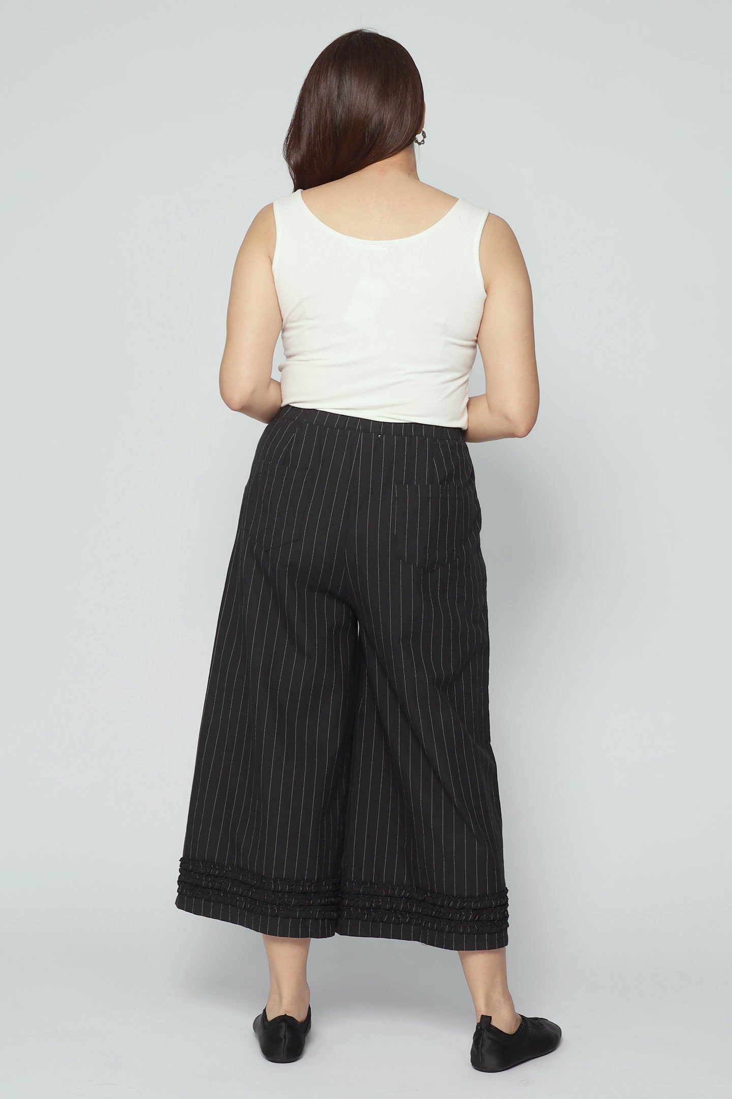 Drae Stripes Frill Pants