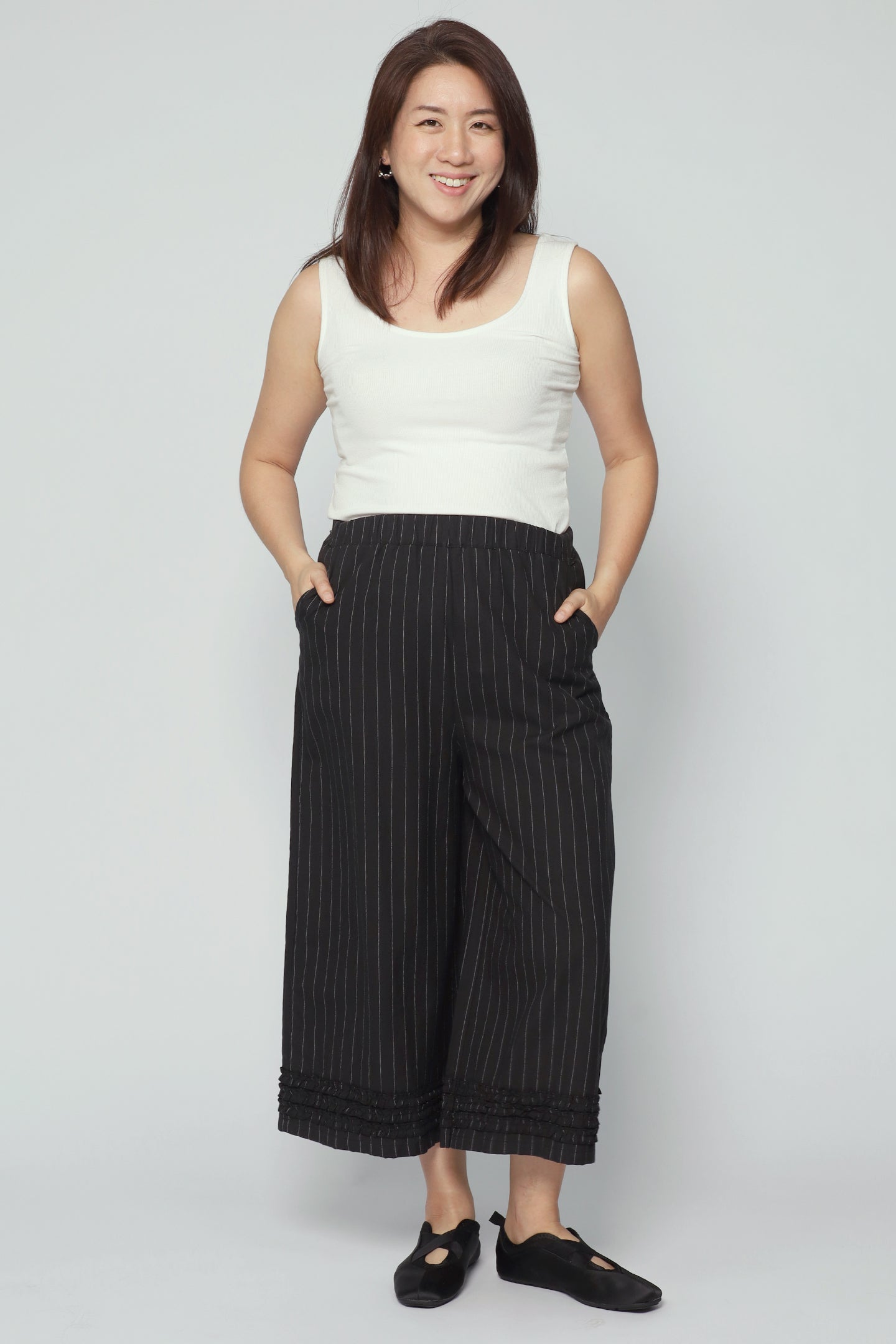 Drae Stripes Frill Pants