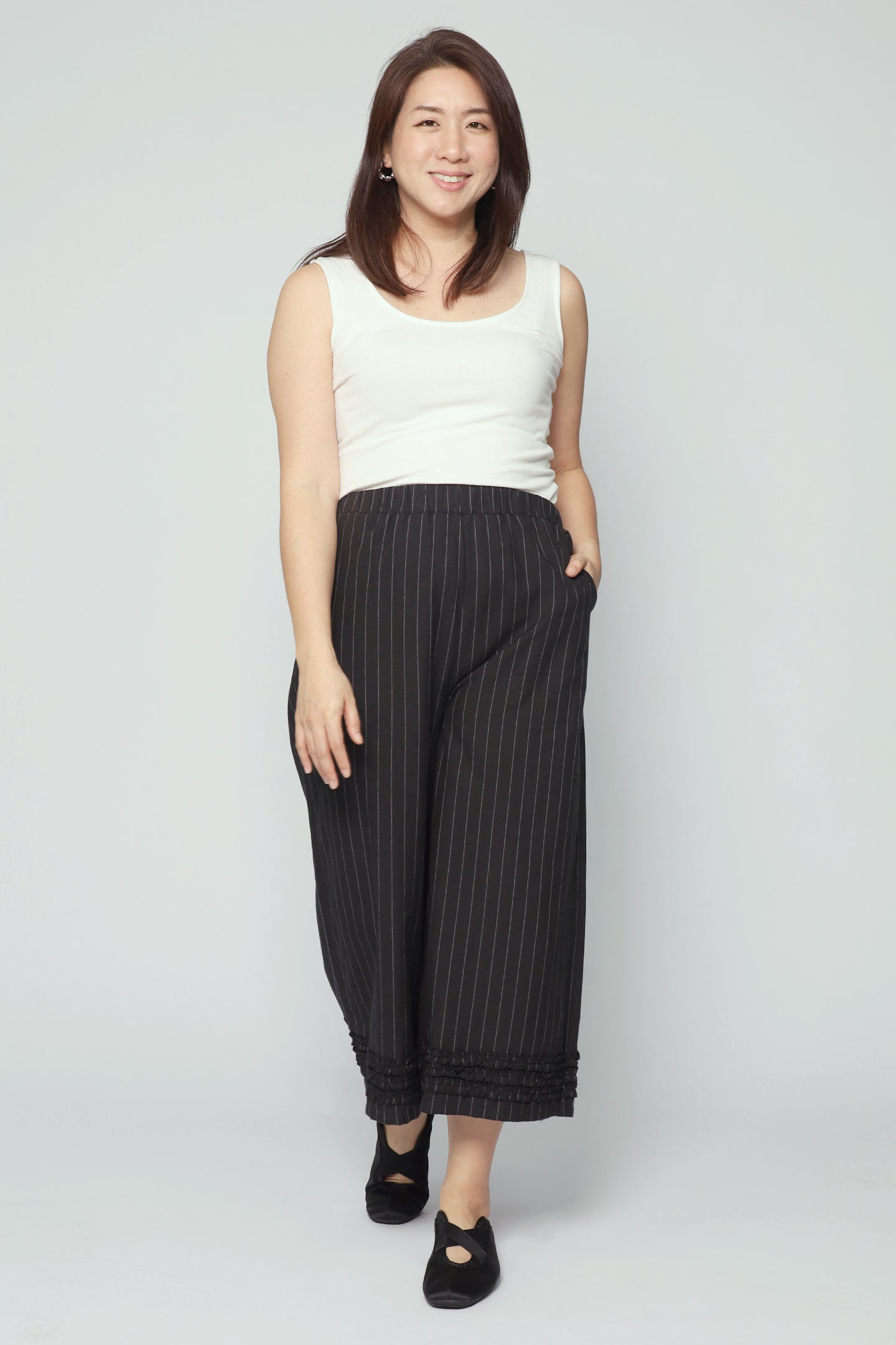Drae Stripes Frill Pants