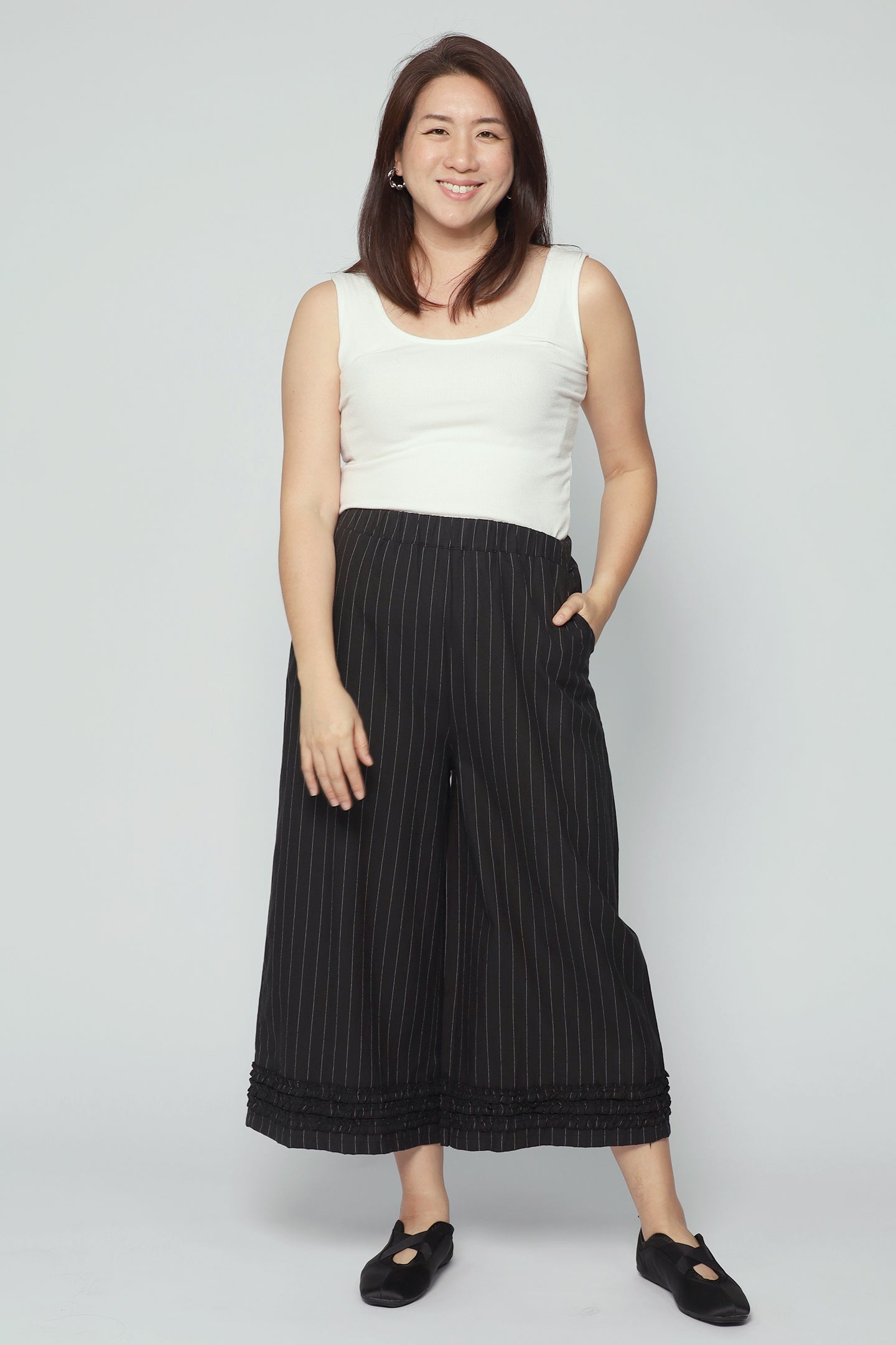 Drae Stripes Frill Pants