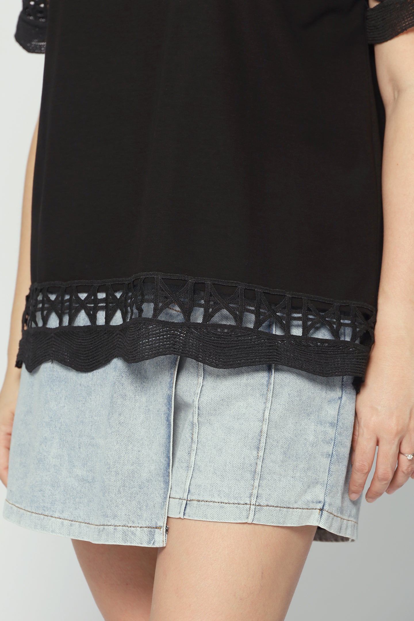 Backorders Drew Crochet Top in Black