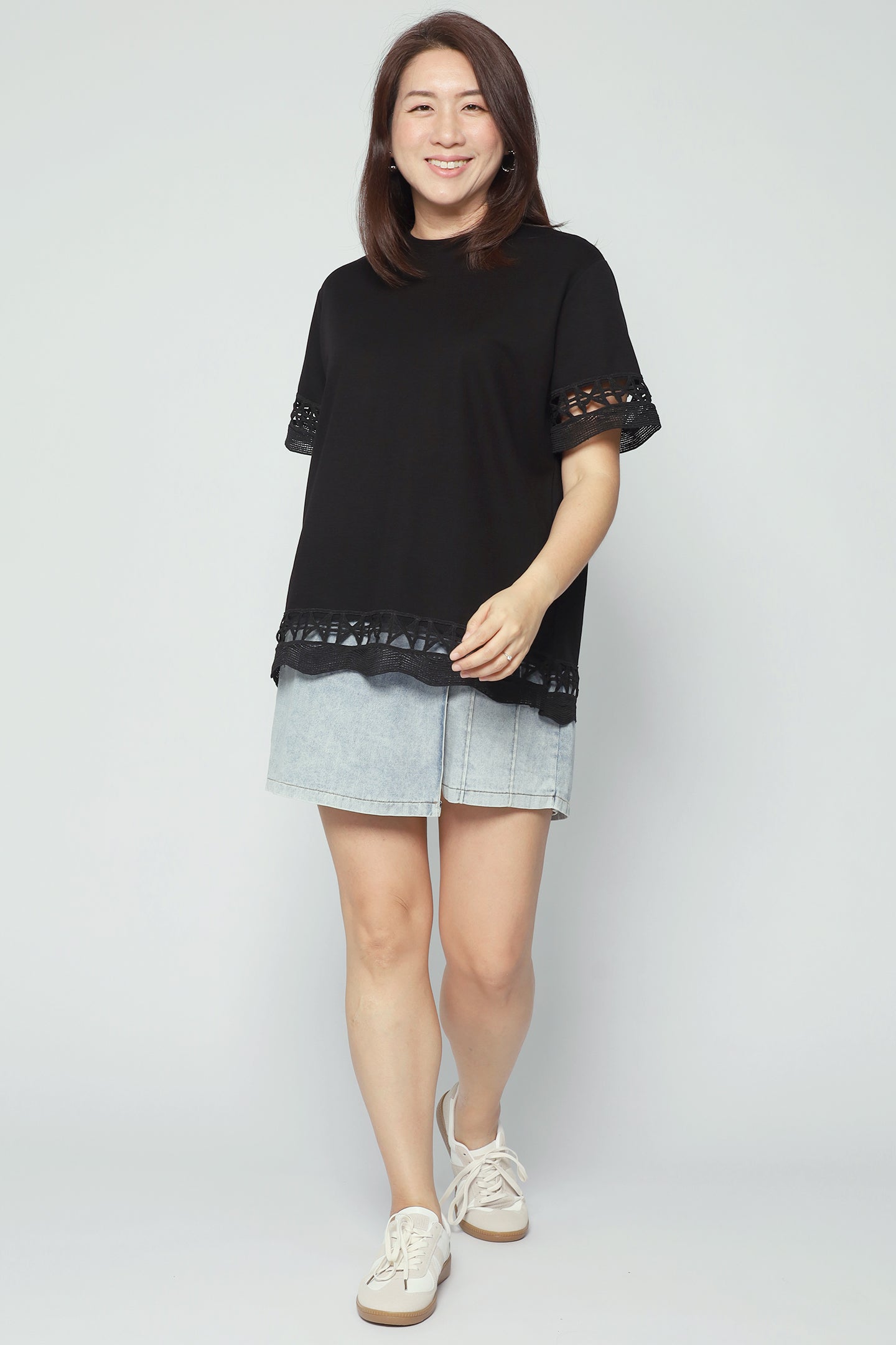 Backorders Drew Crochet Top in Black