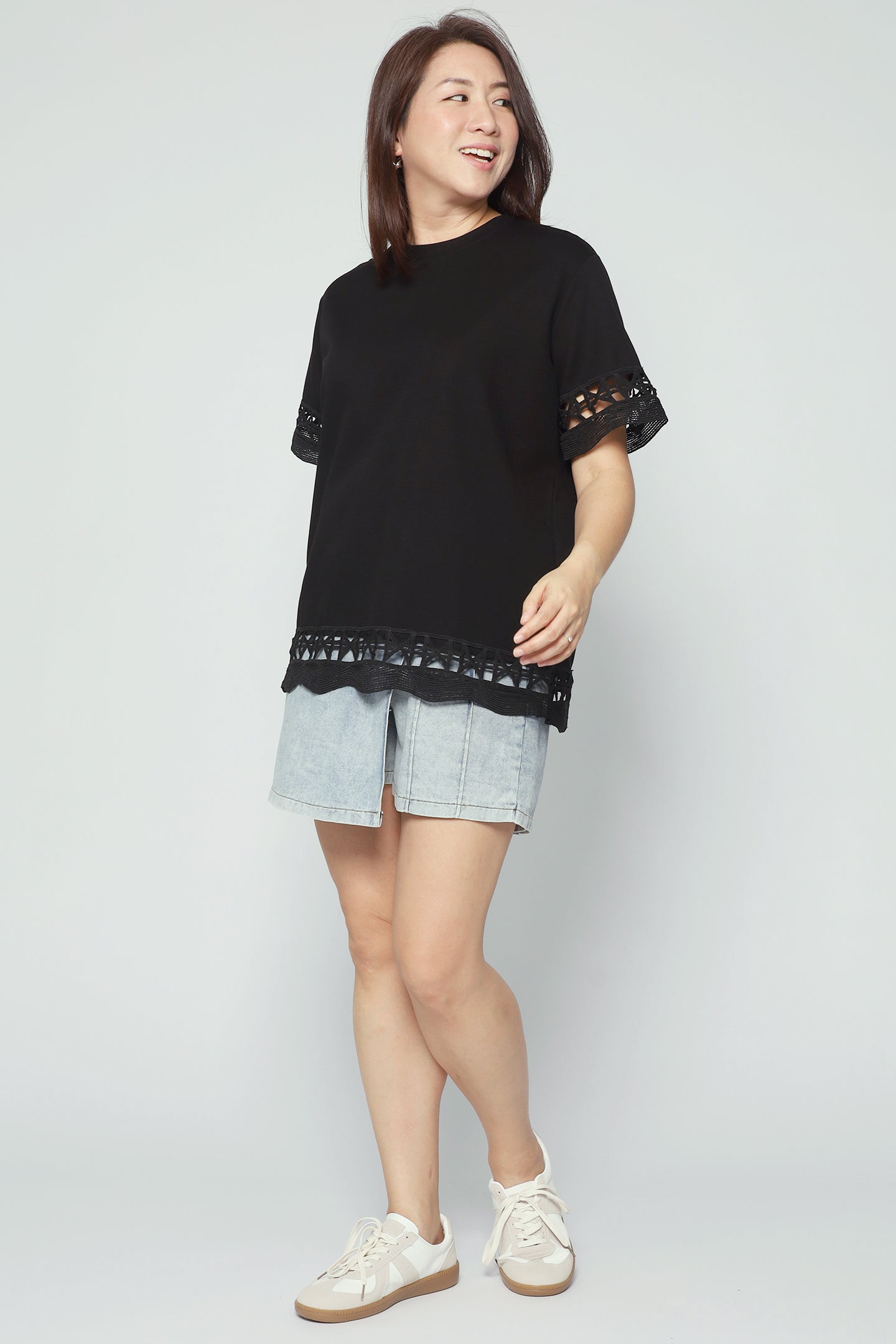 Backorders Drew Crochet Top in Black