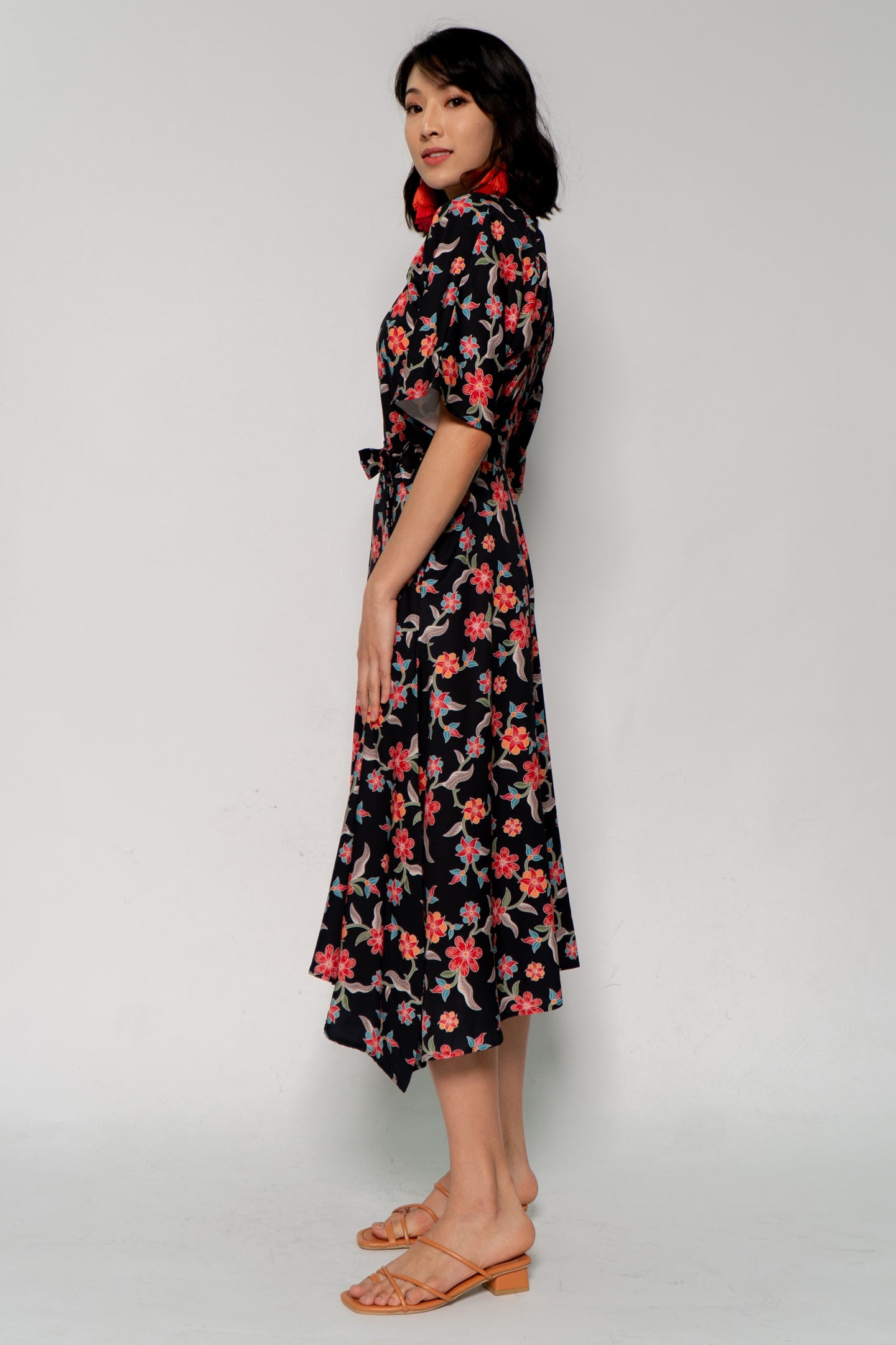 Loft red floral dress best sale