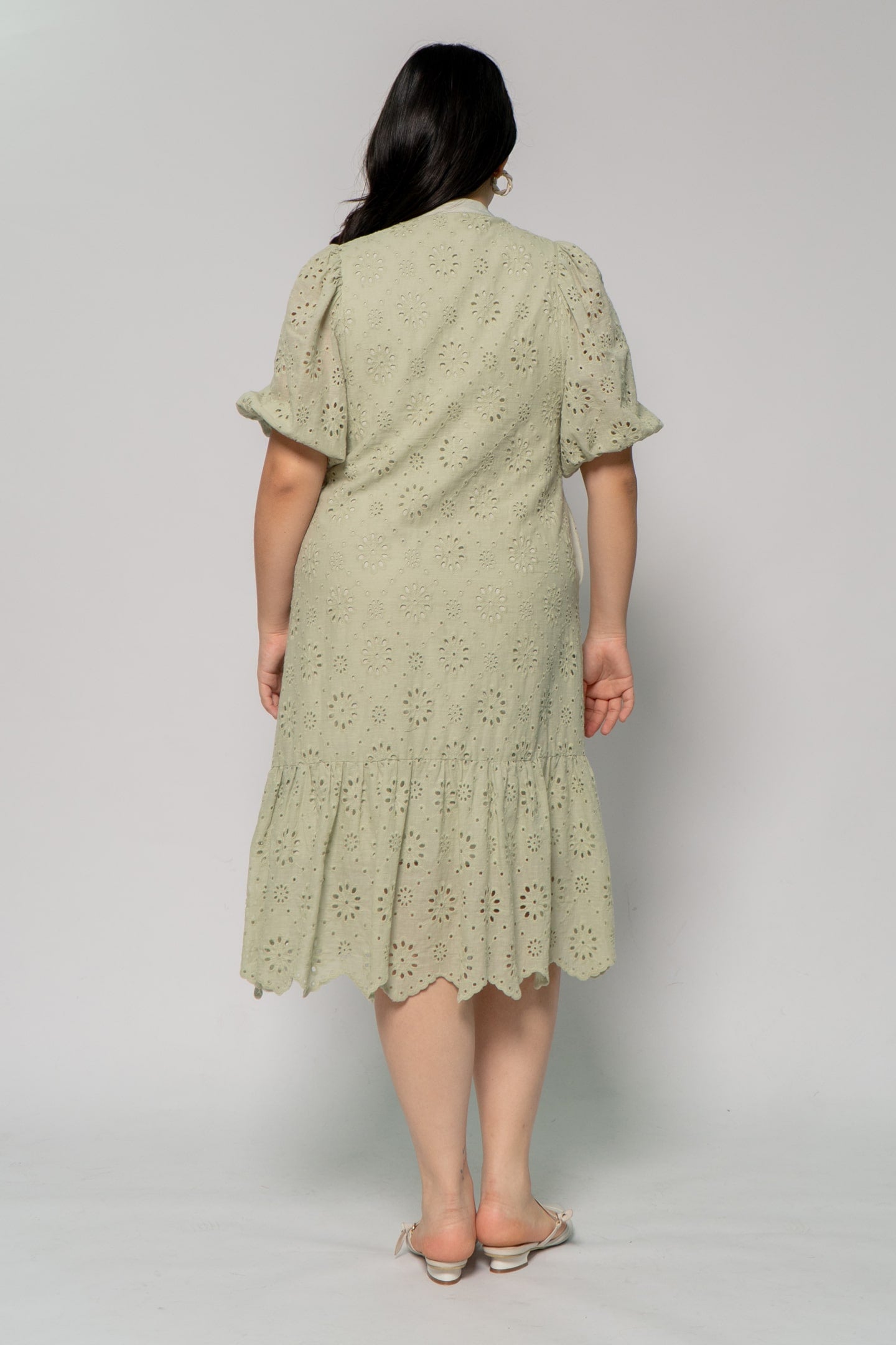 Esther Crochet Dress in Mint Green
