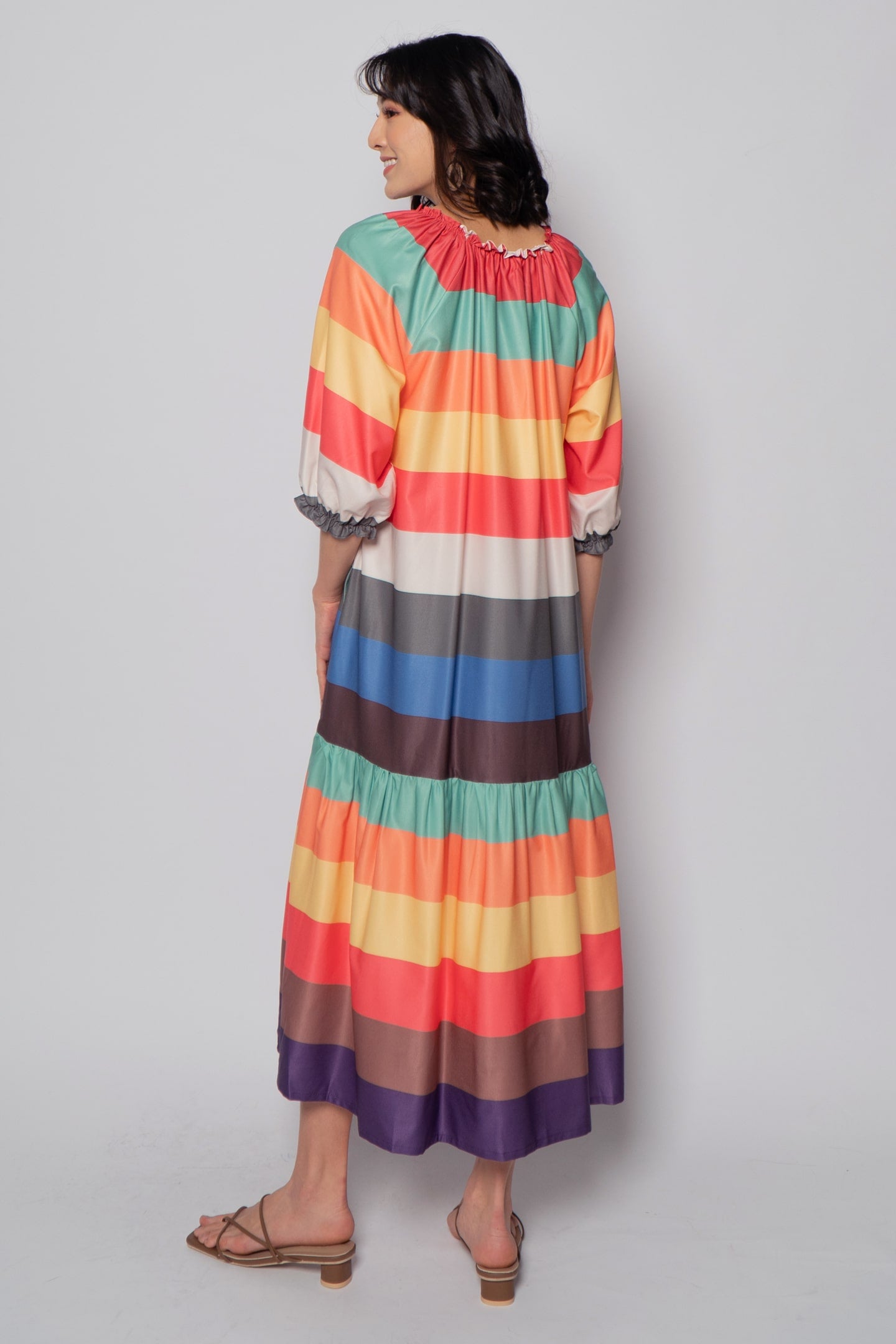 Paola Midi Dress in Rainbow