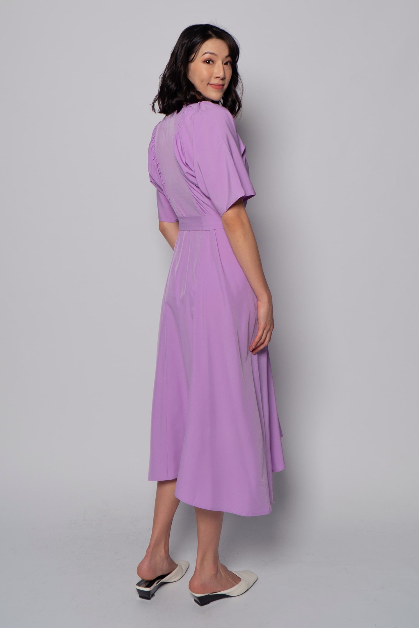 Whitney V Dress in Plain Lavender