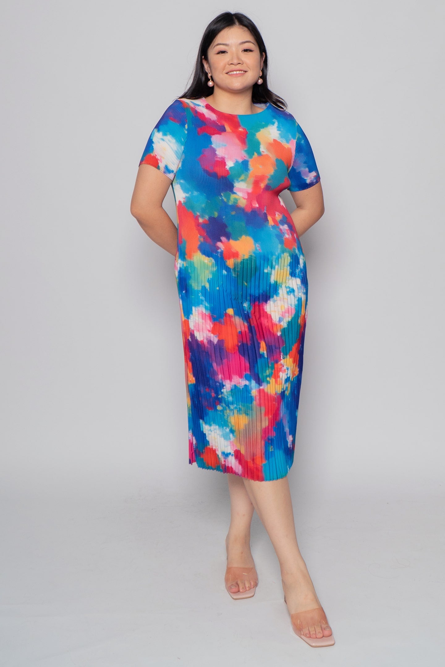 Voon Pleated Dress in Paddlepop