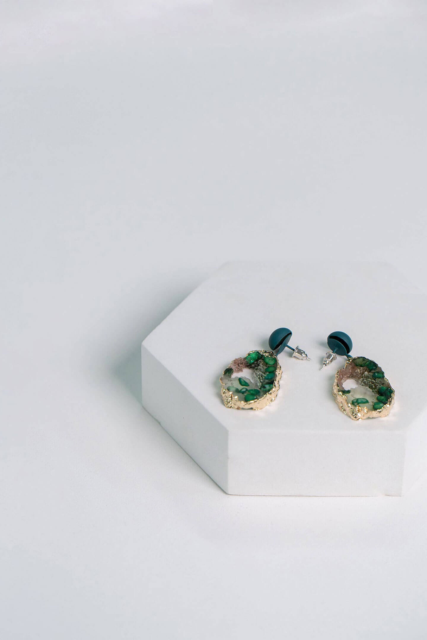 Multi Stone Emerald Earrings