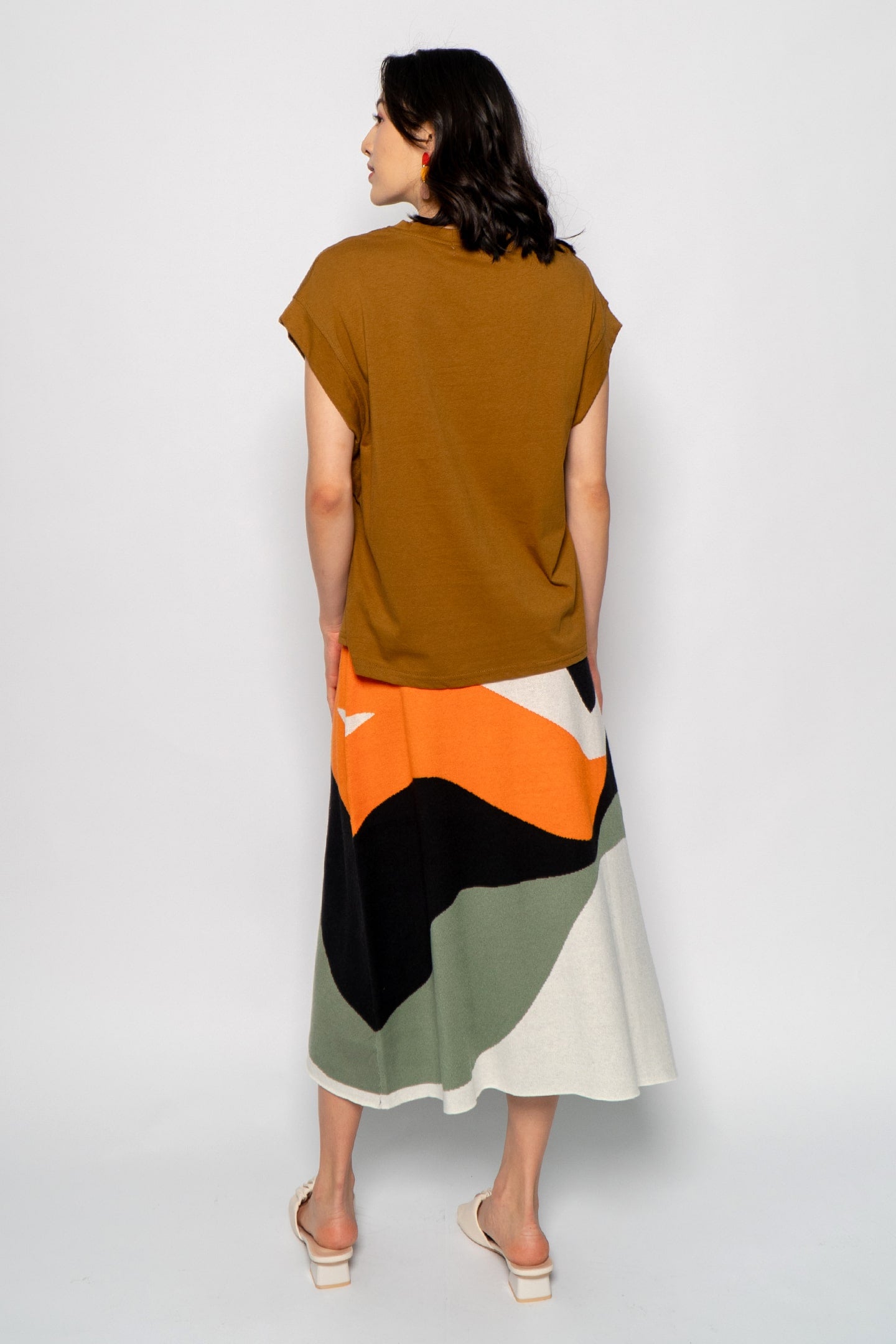 Ximmy Knit Skirt in Orange