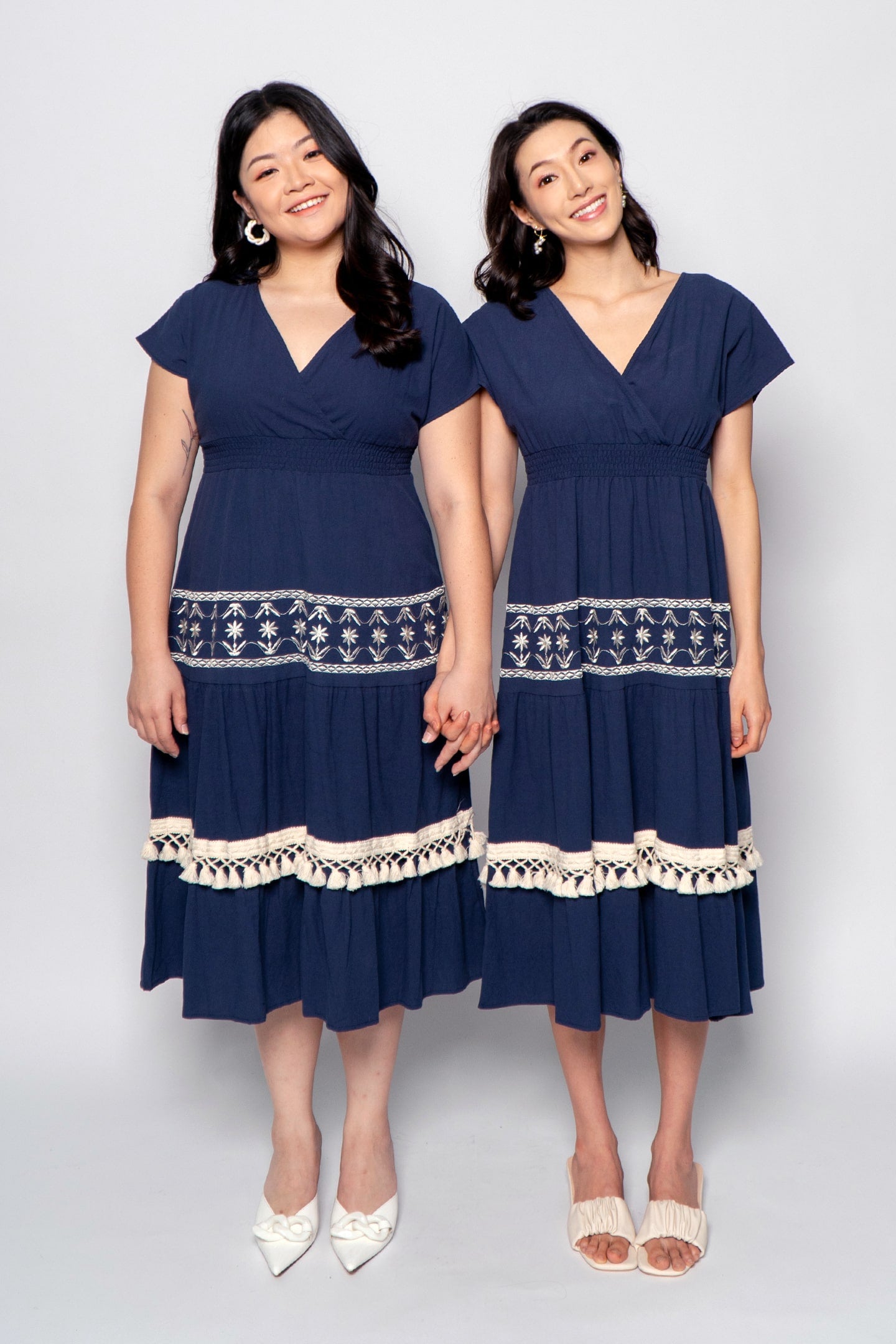 Daniella Embroidery Dress in Blue