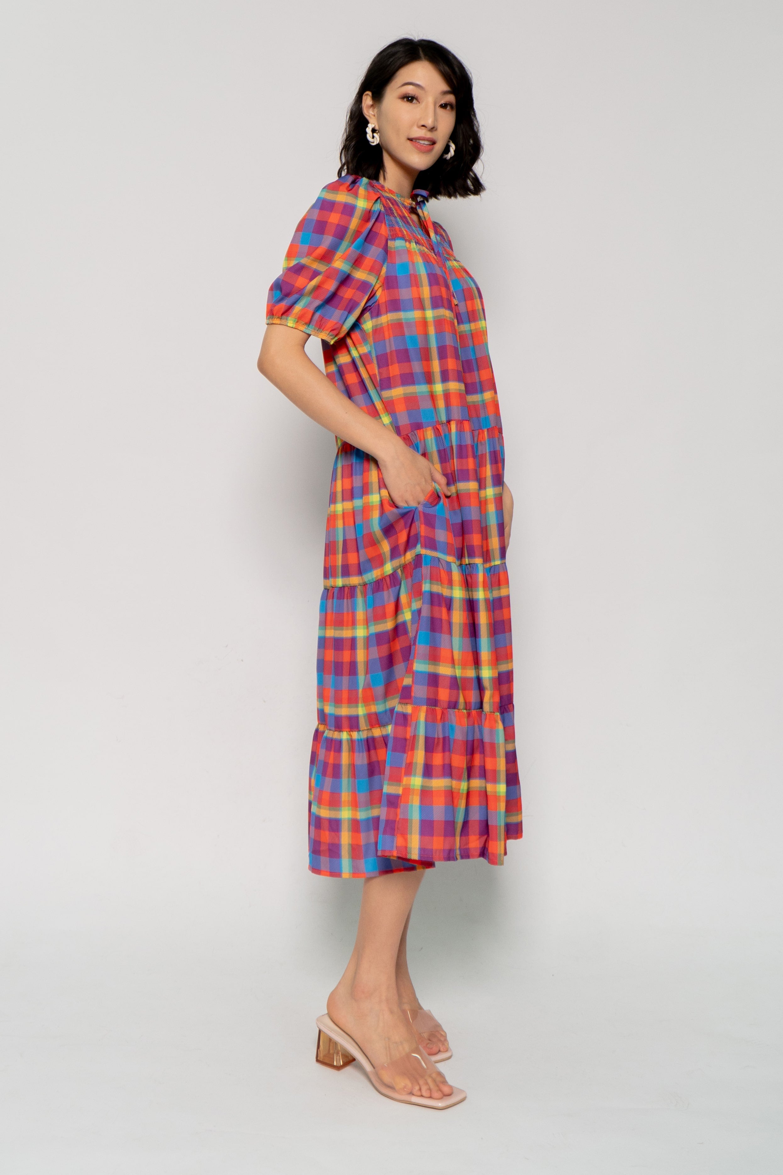Alina Dress in Colourful Picnic
