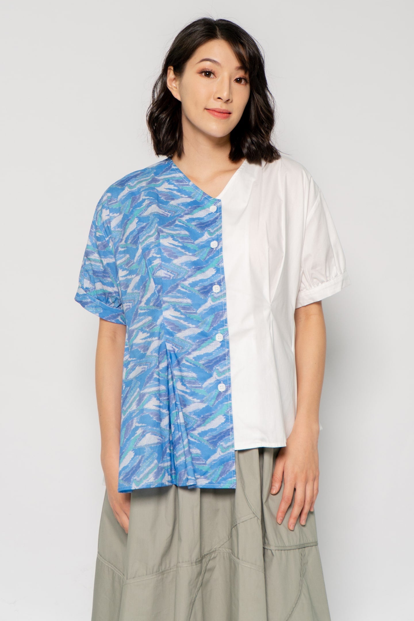 Eind Top in Blue Abstract