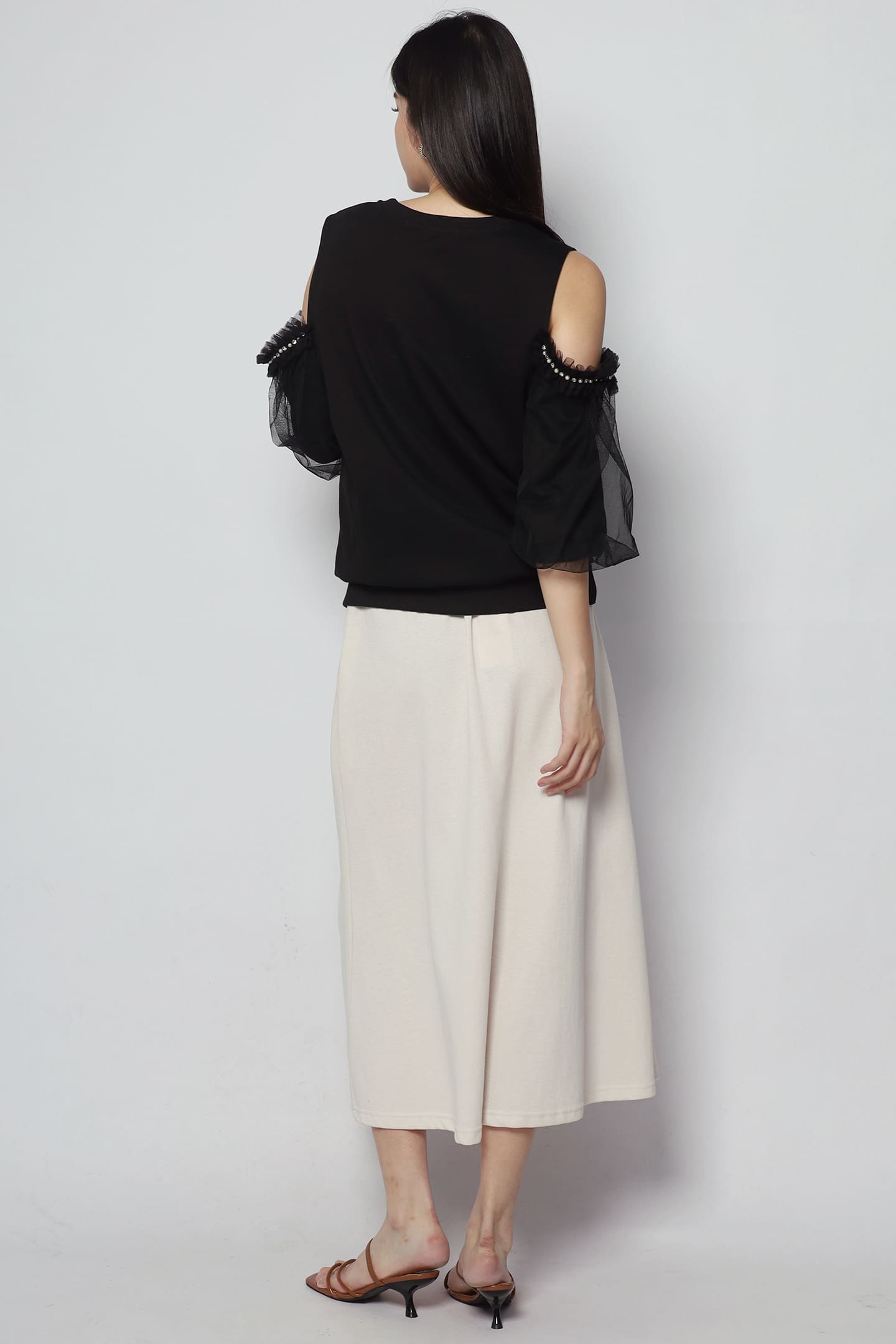 Didi Cold Shoulder Top in Black