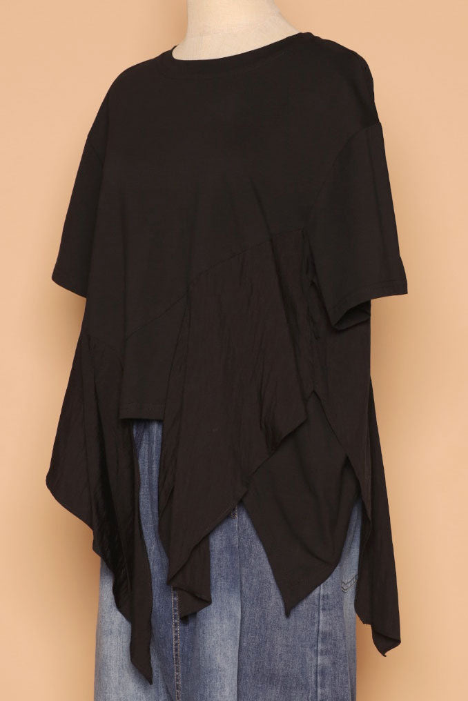 PO - Dominic Fishtail Top in Black