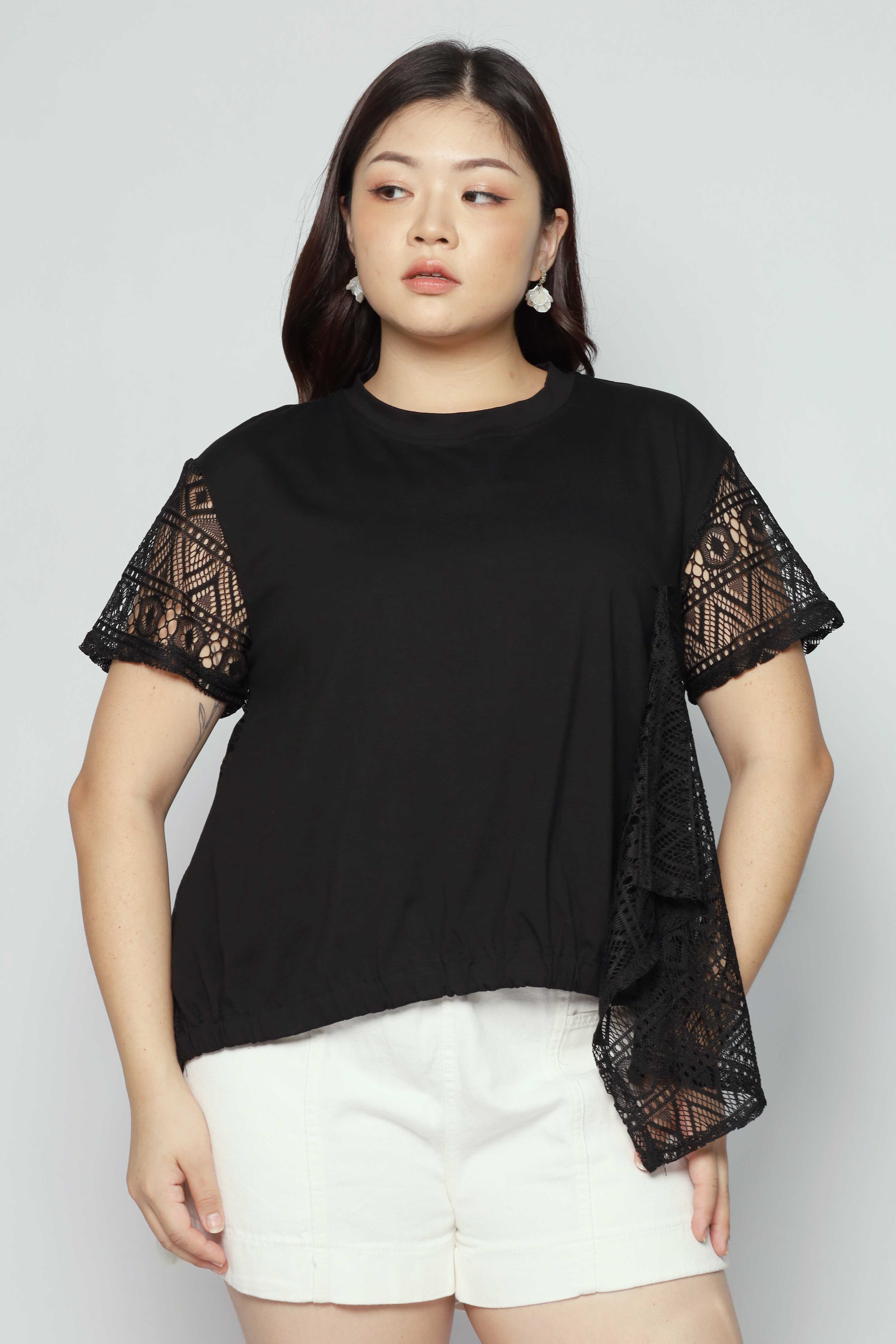 Dorie Lace Top in Black