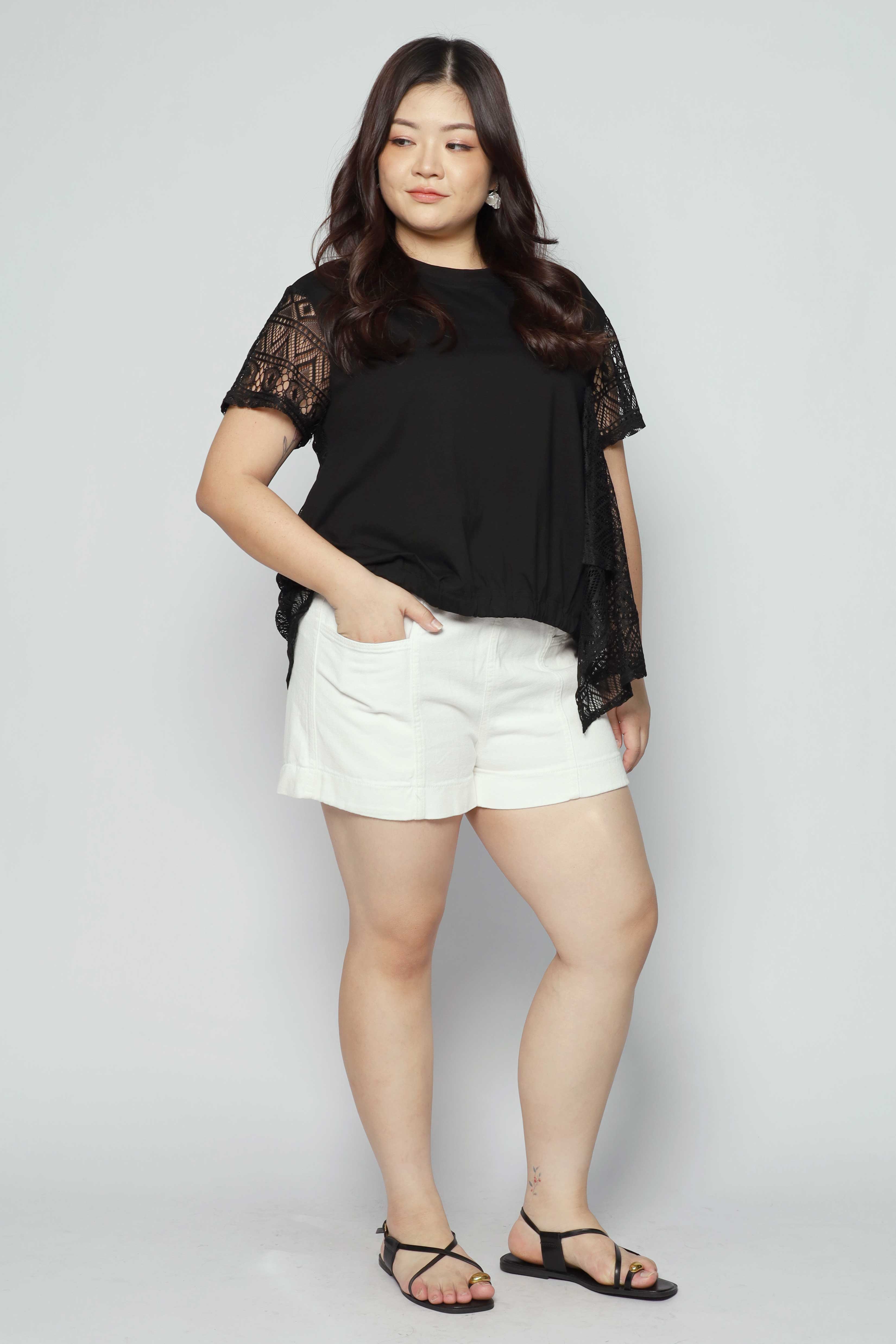 Dorie Lace Top in Black
