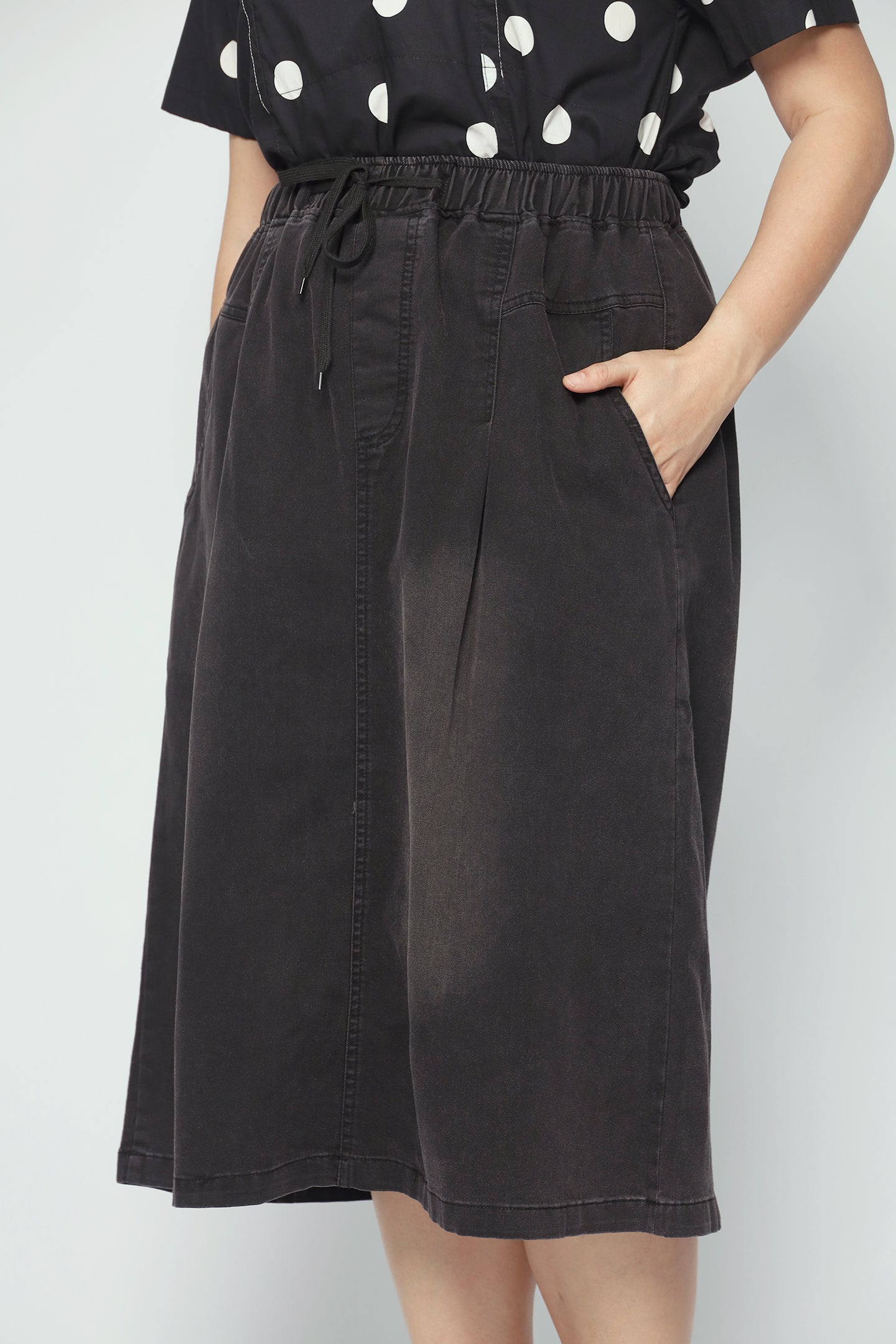 Eva Skirt in Black Denim