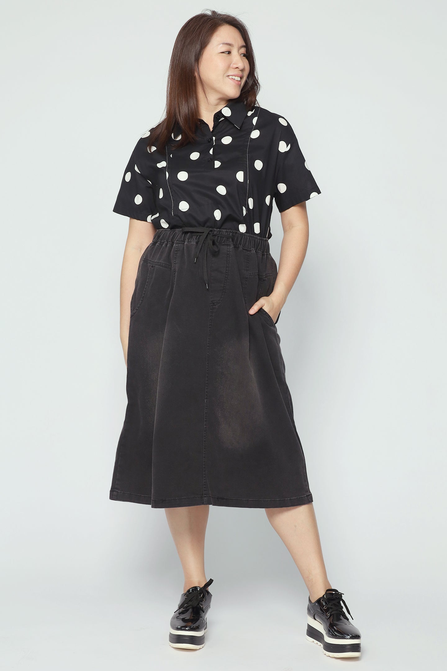 Eva Skirt in Black Denim