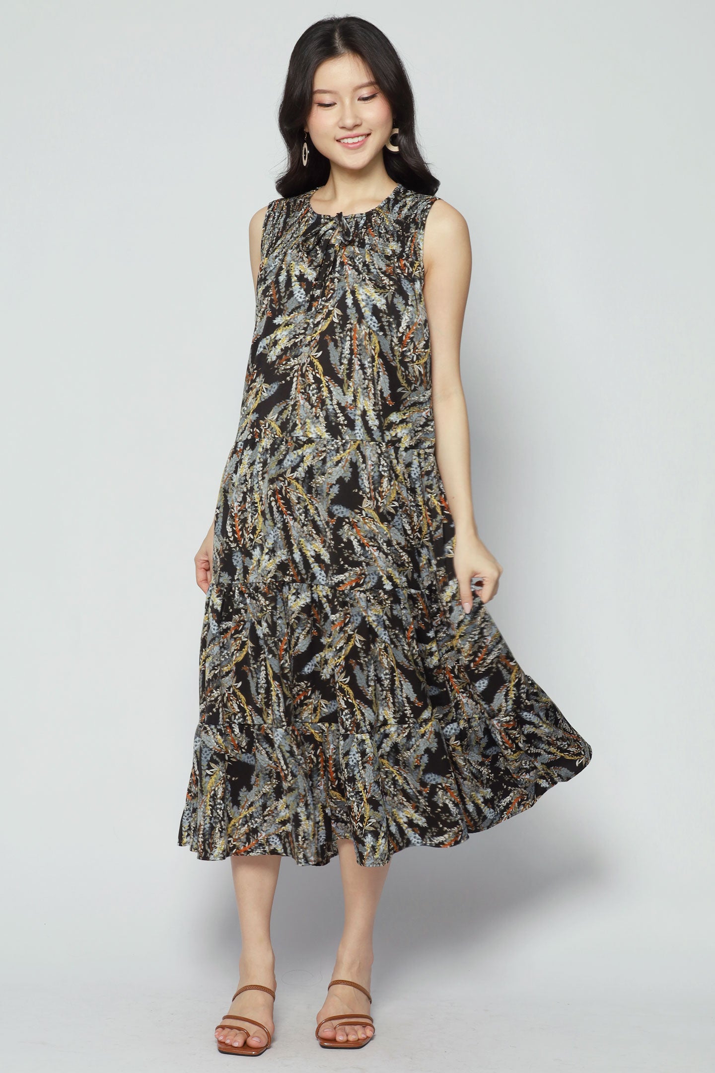Backorders - Elysia Dress in Muted Ferns