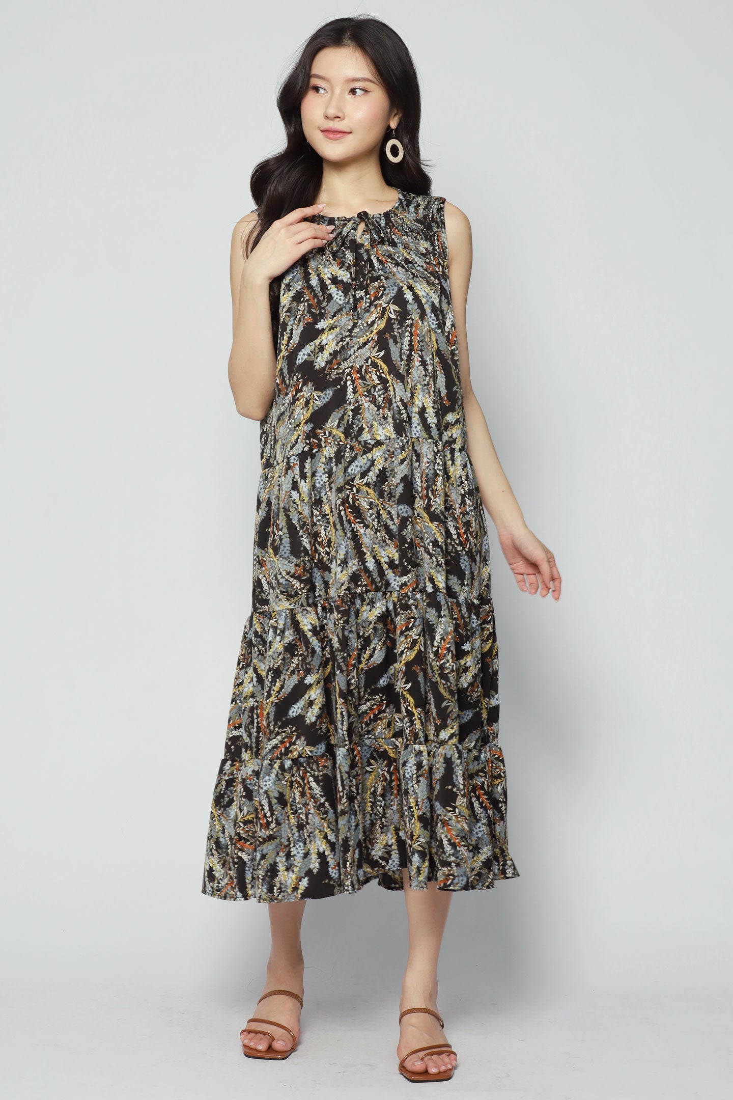 Backorders - Elysia Dress in Muted Ferns
