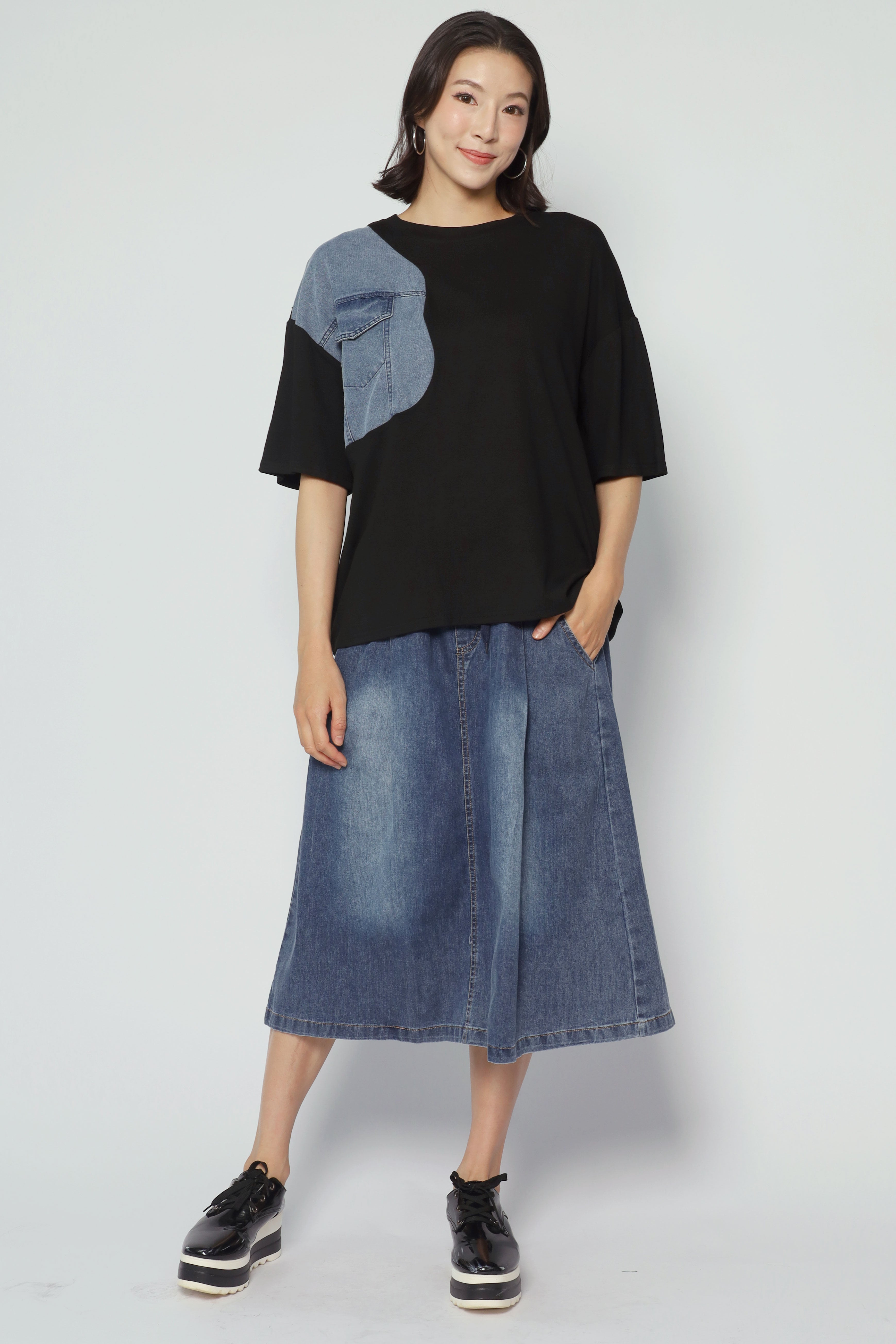 Emilia Top in Denim Black