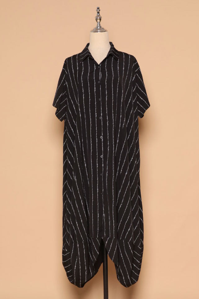 PO - Eunwoo Pinstripes Dress in Black