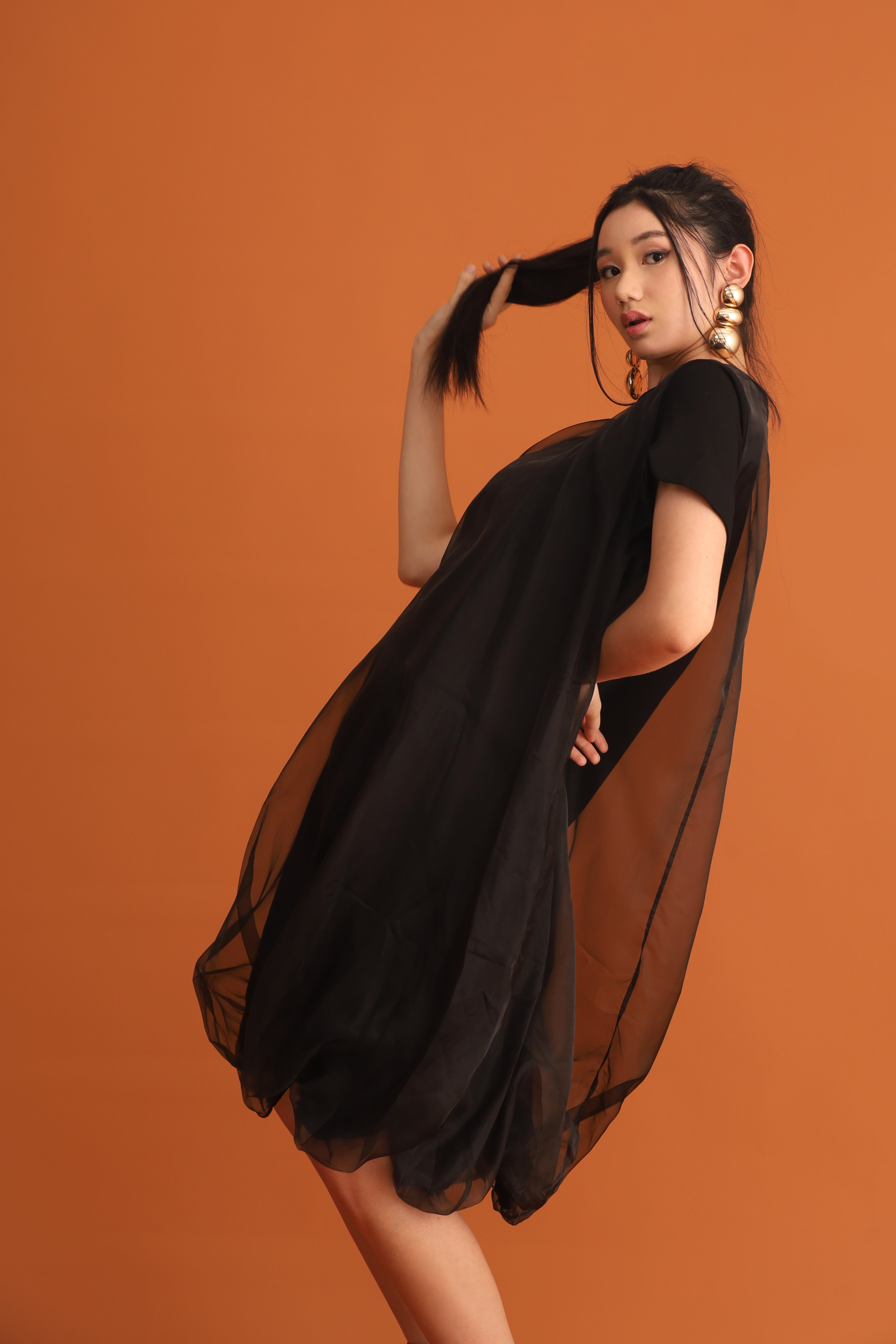 CHOSEN - Nova Mesh Dress in Black