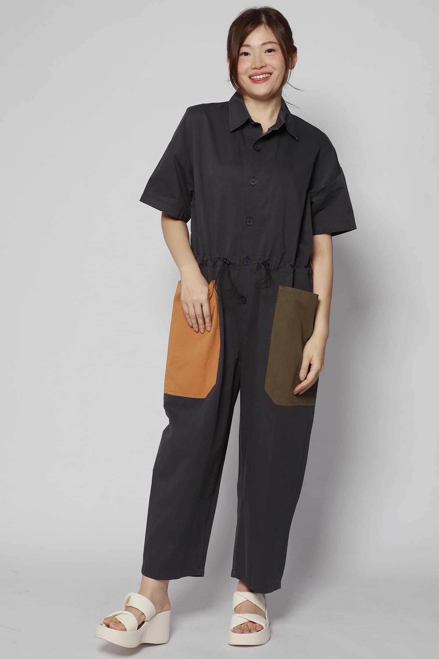 Fernando Colourblock Jumpsuit in Blue