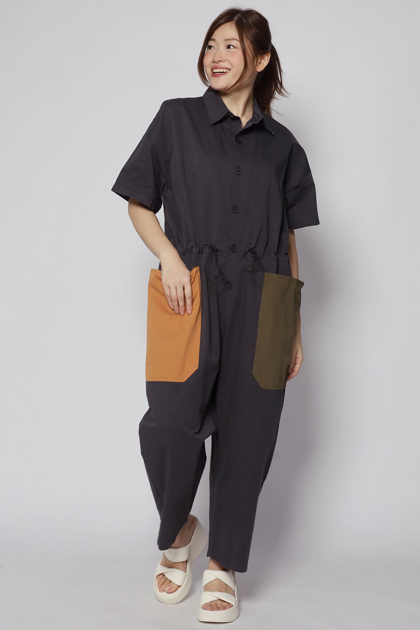 Fernando Colourblock Jumpsuit in Blue