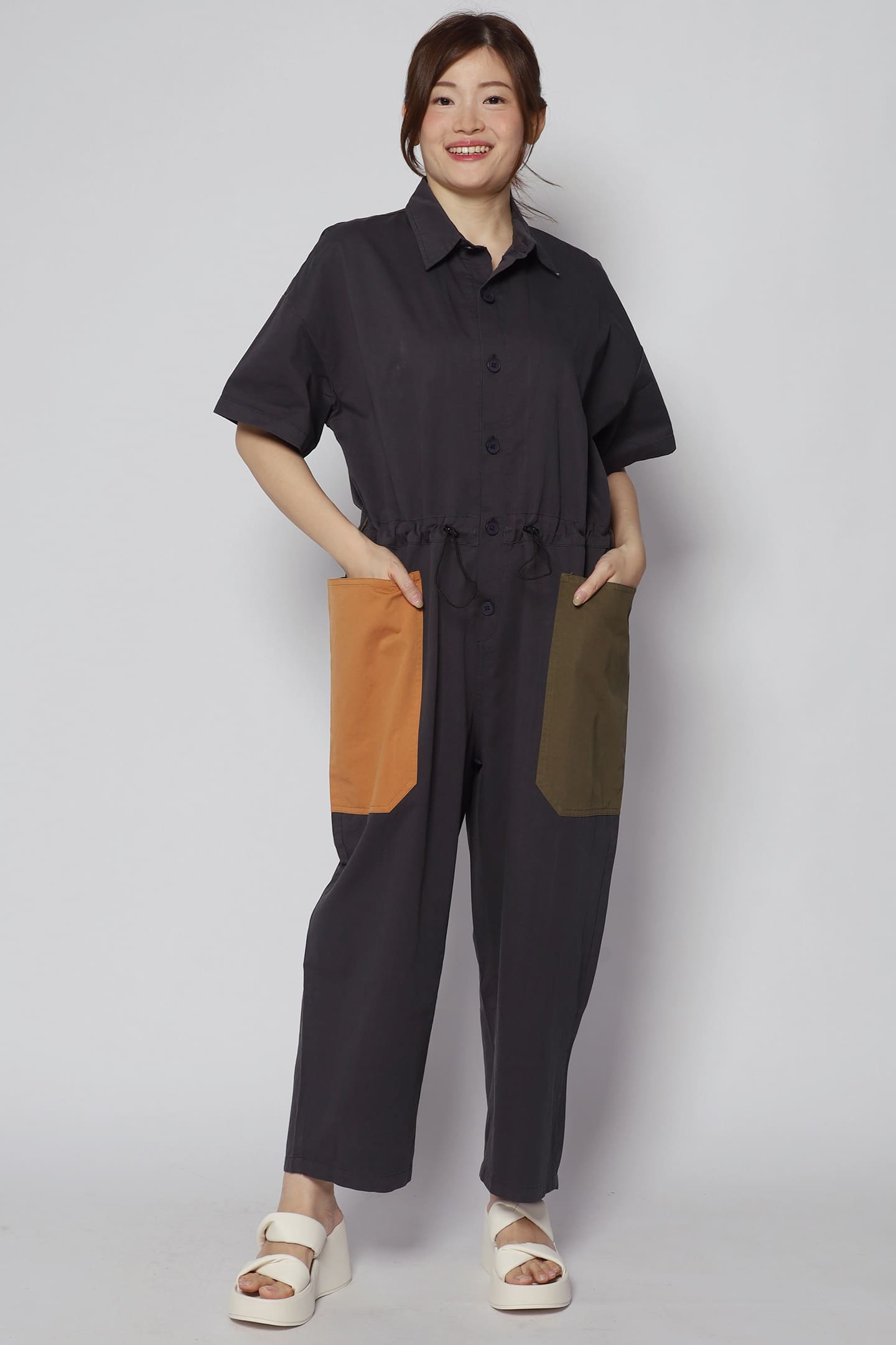 Fernando Colourblock Jumpsuit in Blue