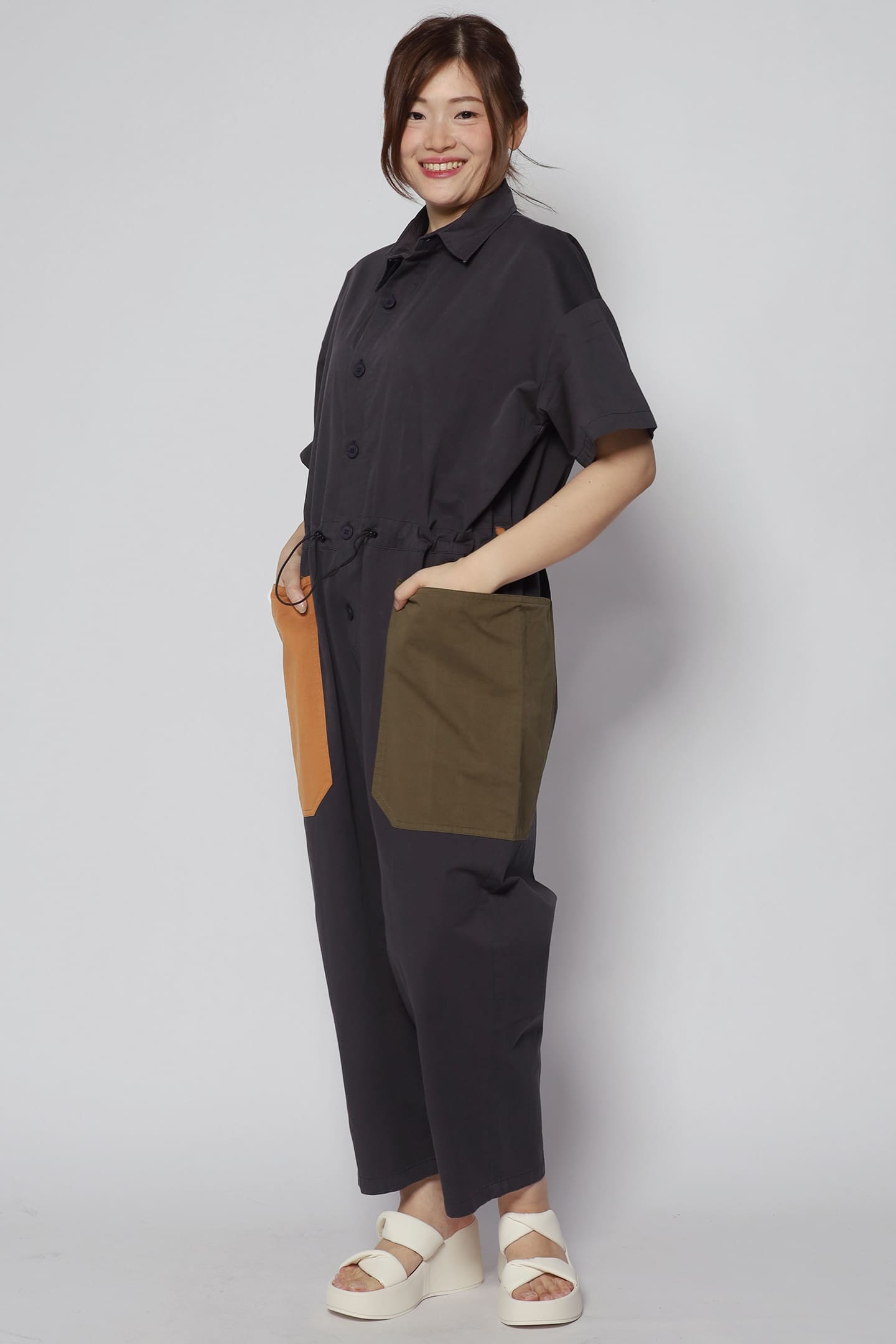 Fernando Colourblock Jumpsuit in Blue