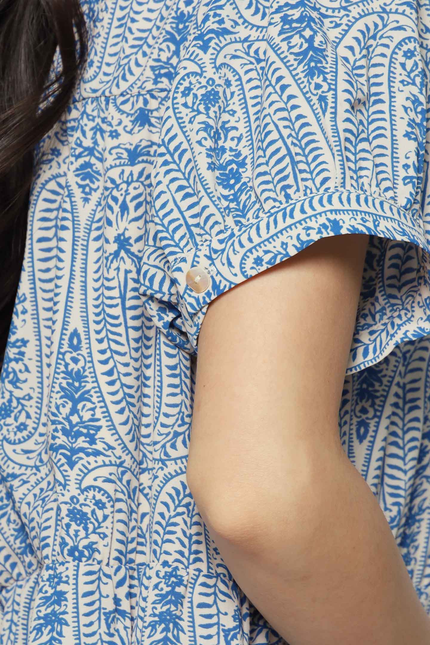 Fifi Dress in Blue Paisley