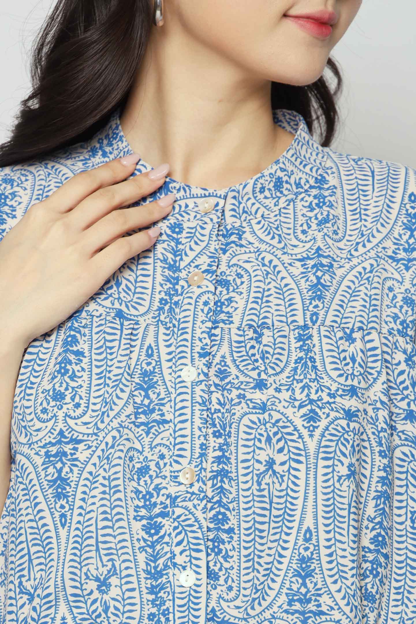 Fifi Dress in Blue Paisley