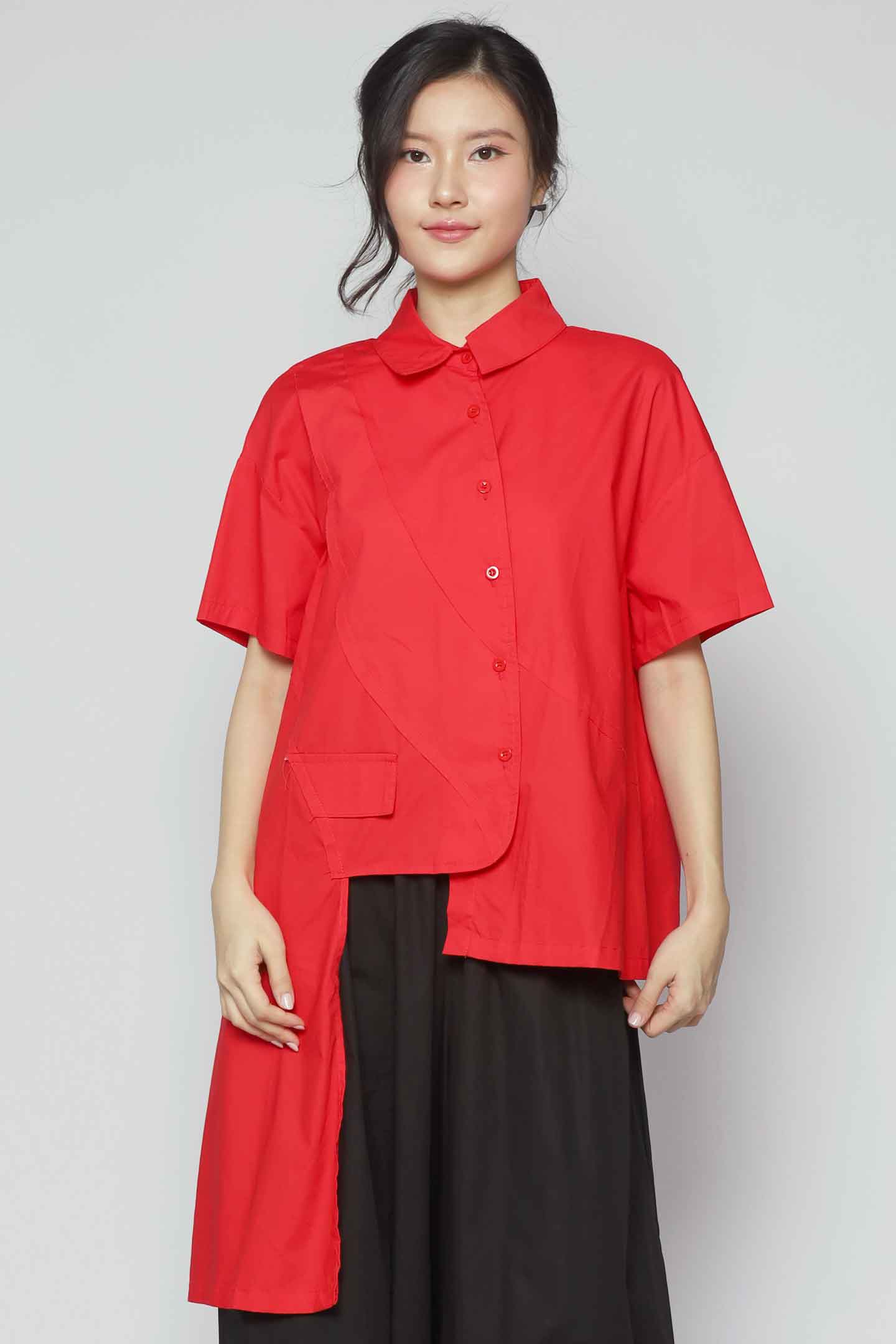 PO - Frey Asymmetrical Top in Red