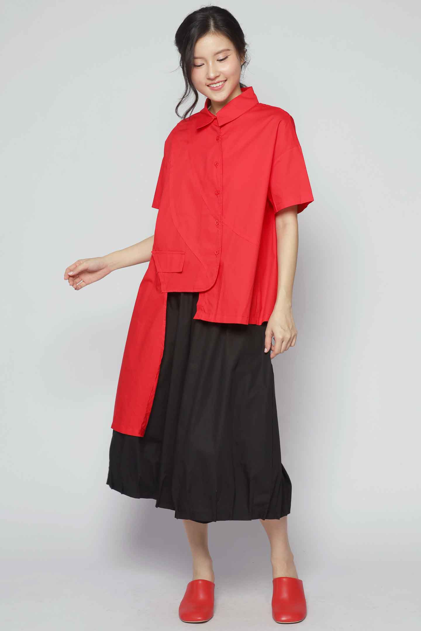 PO - Frey Asymmetrical Top in Red