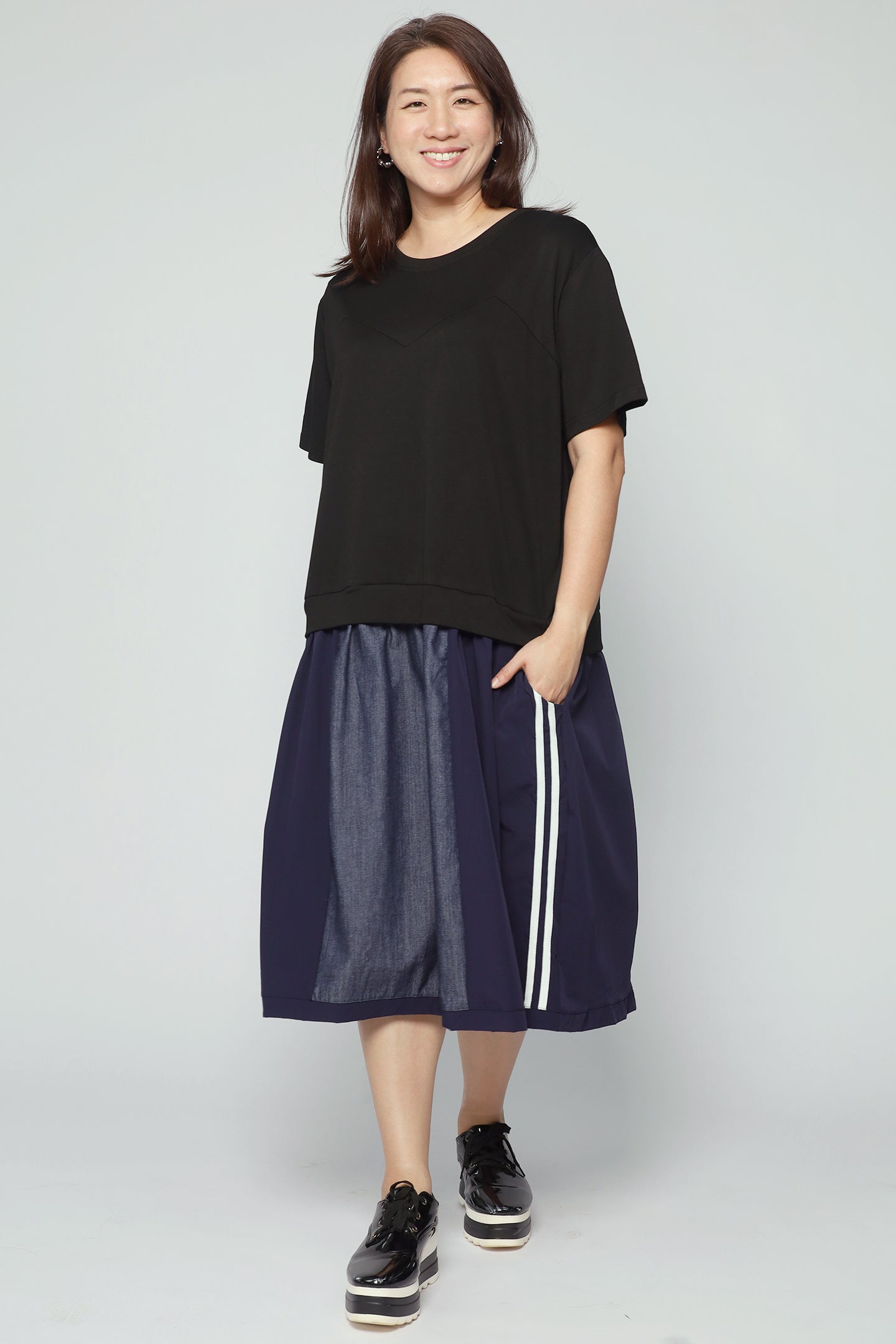 Backorders Gabe Dress in Black Denim