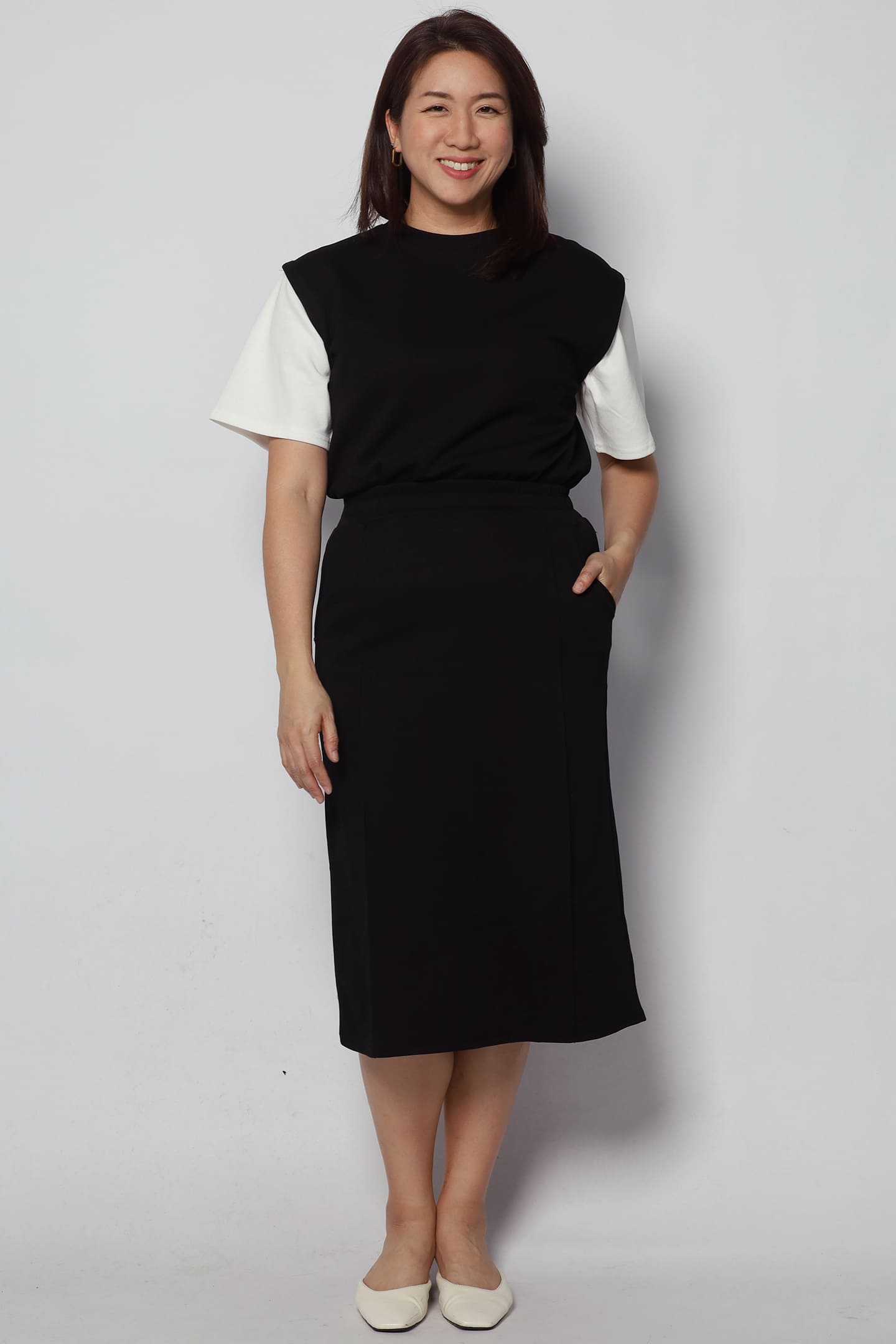 Gael 2 in 1 Top and Skirt Set in Black