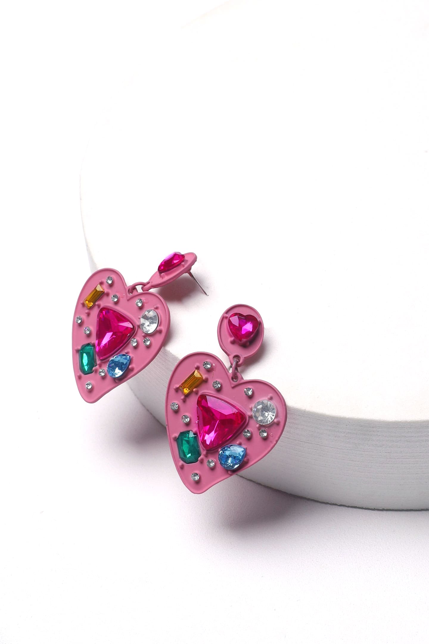 Heart Gemstones Earrings