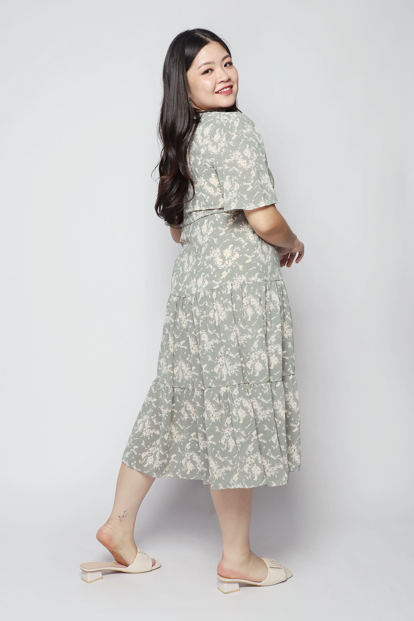 Gina Dress in Green Meadow