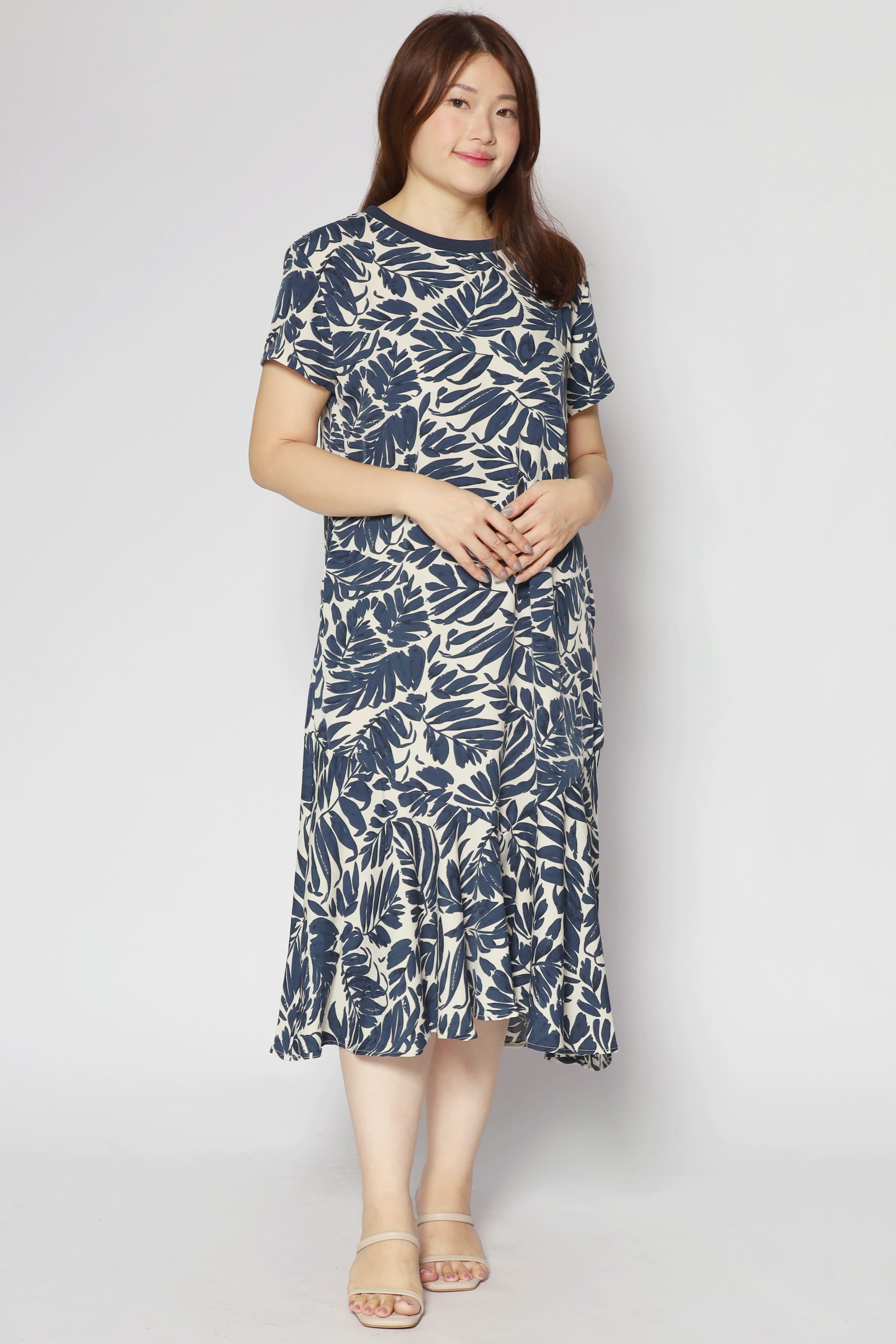 Gisele Dress in Navy Fern