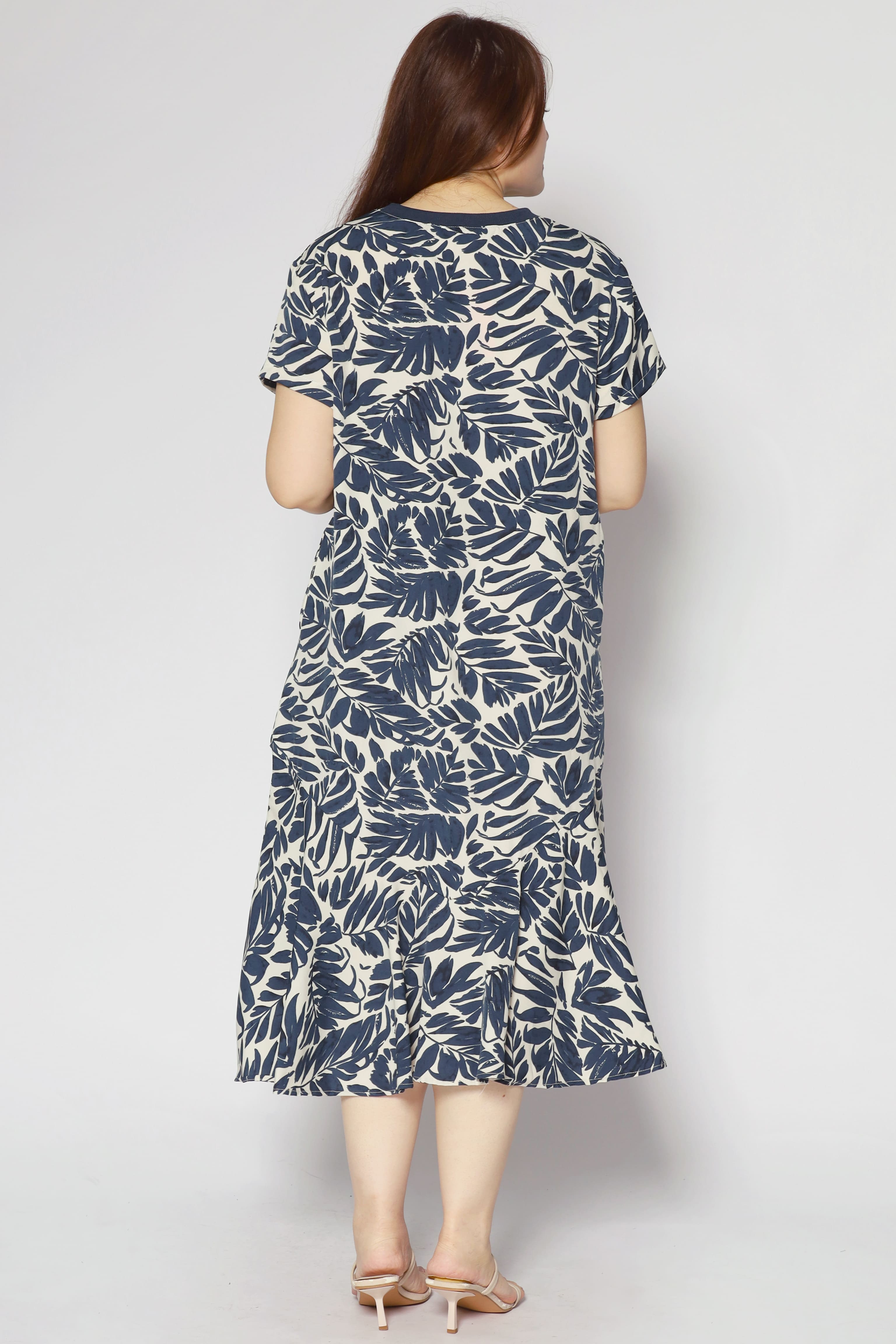 Gisele Dress in Navy Fern